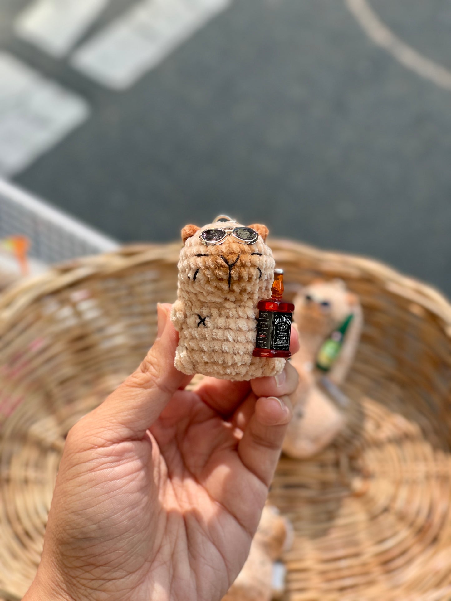 Cool Capybara Crochet Keychain