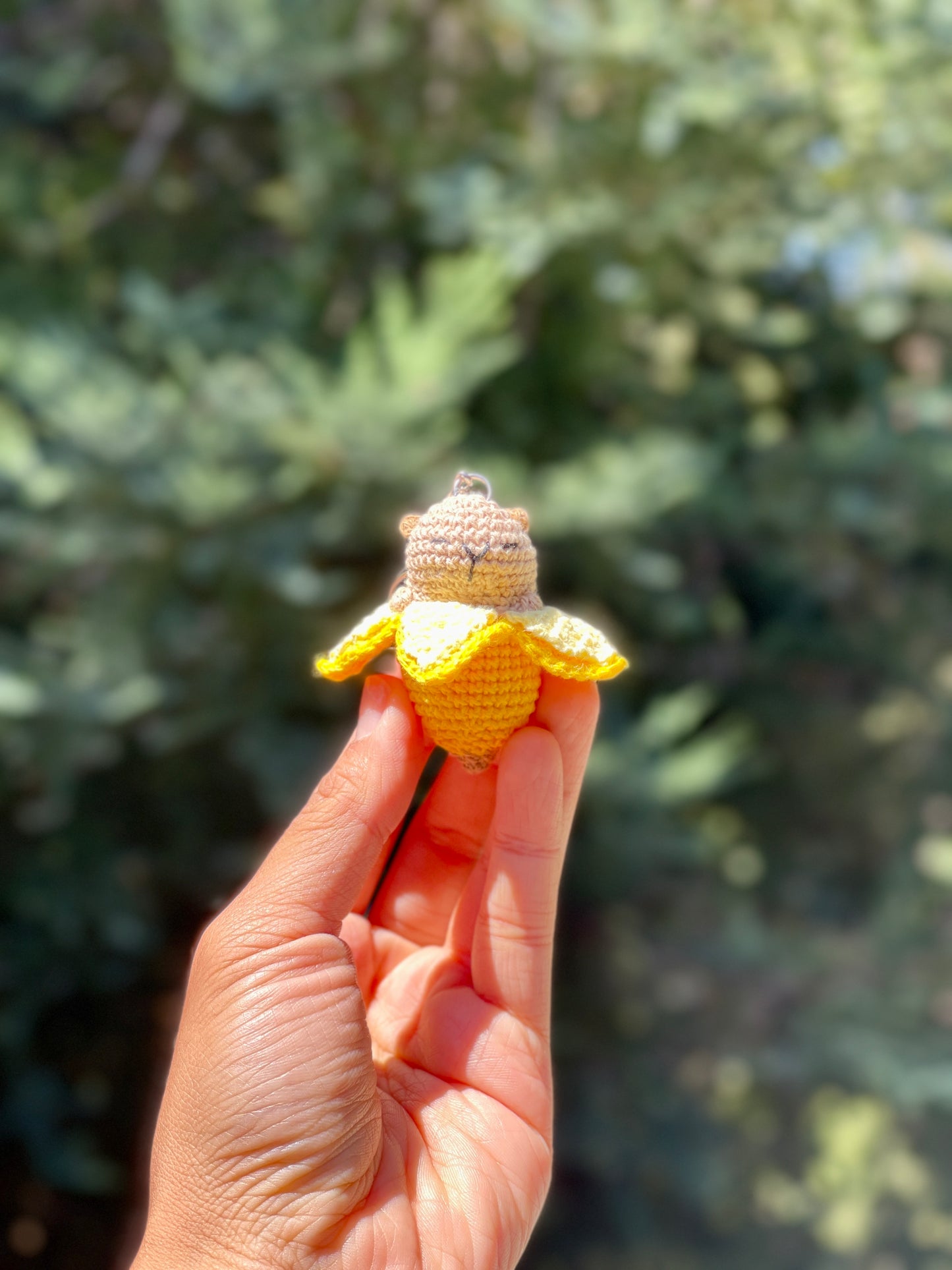 Capybanana Crochet Keychain