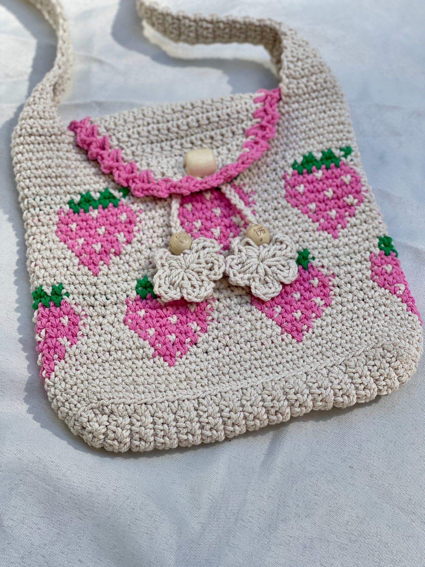 Strawberry Crochet Crossbody Bag