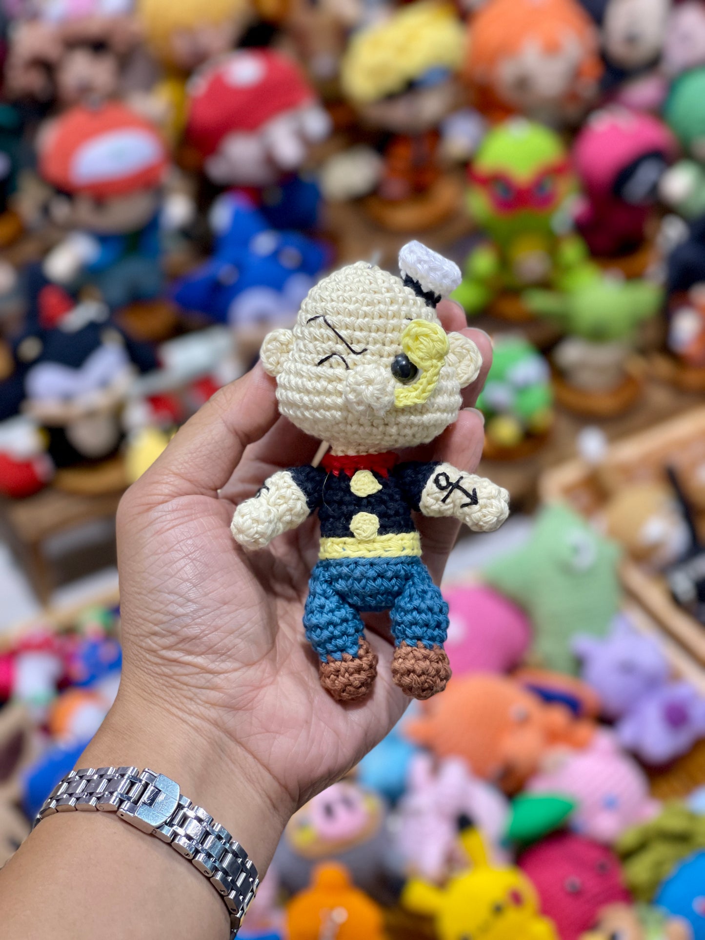 Popeye Crochet Keychain