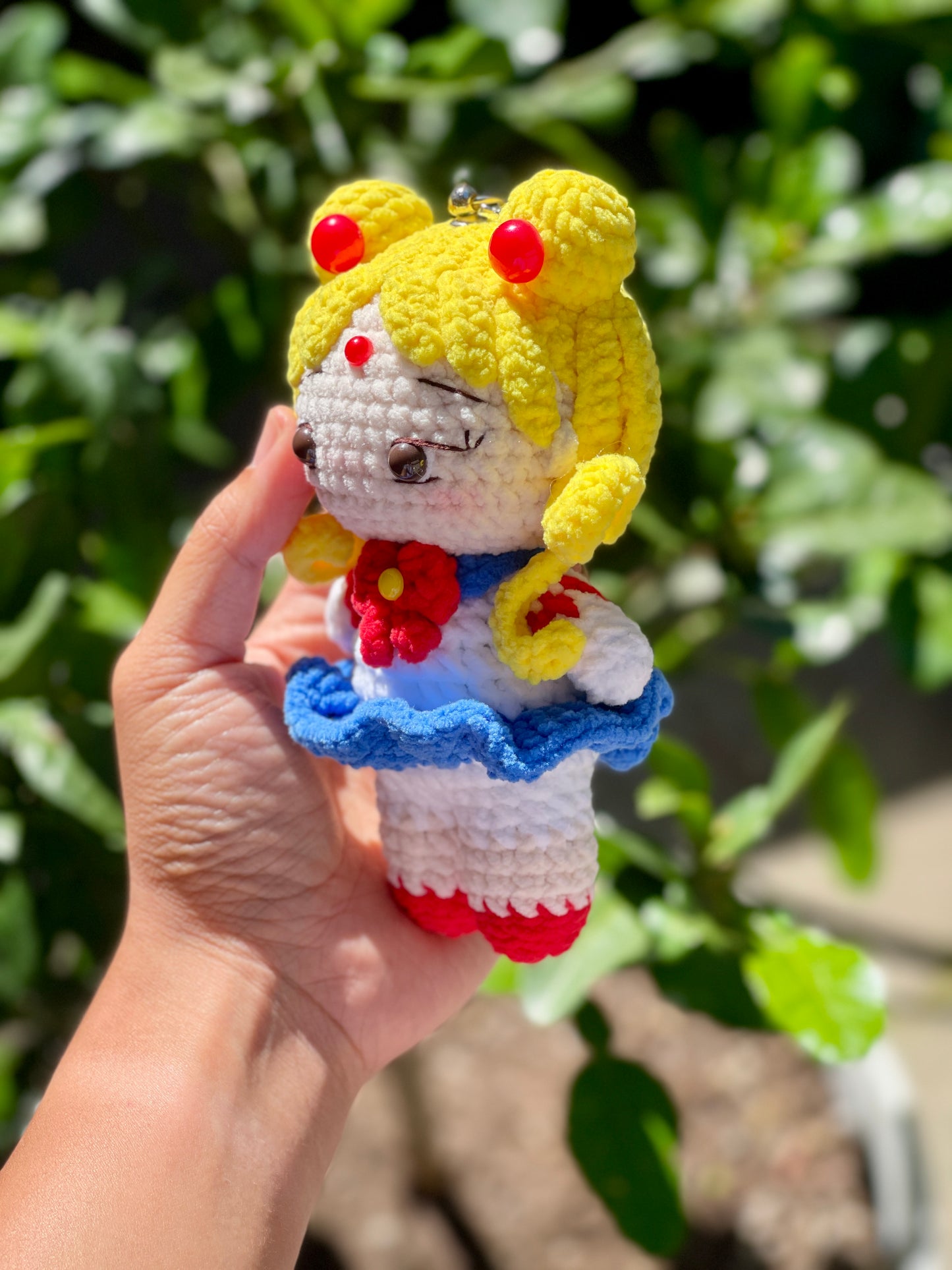 Sailor Moon Soft Udon Yarn Crochet Keychain