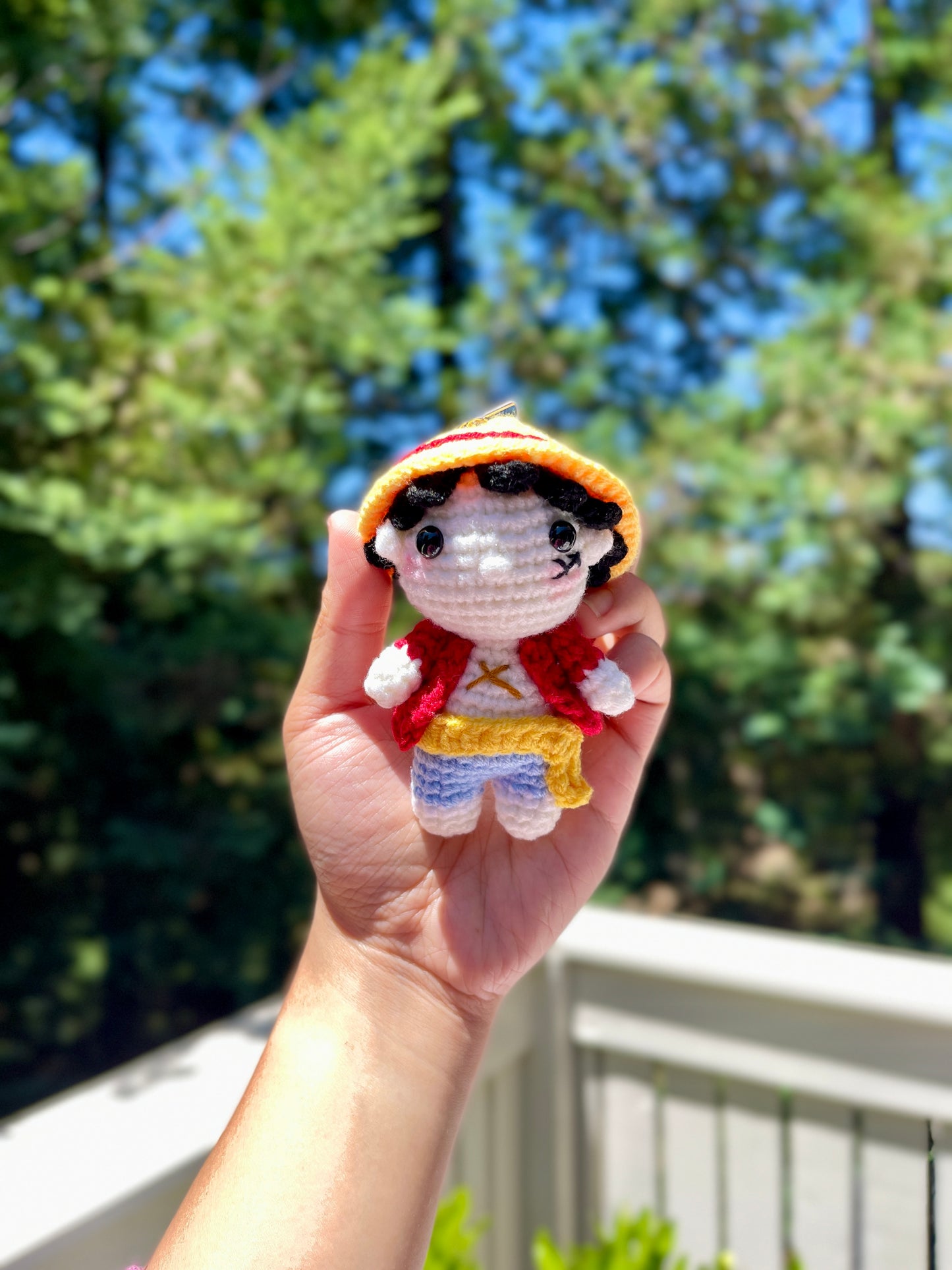 Luffy One Piece Crochet Doll Keychain