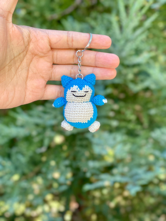 Small Snorlax Crochet Keychain