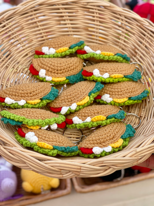 Taco Crochet Keychain