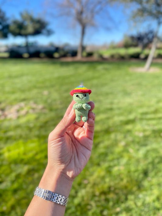 Adventure Turtle Crochet Keychain