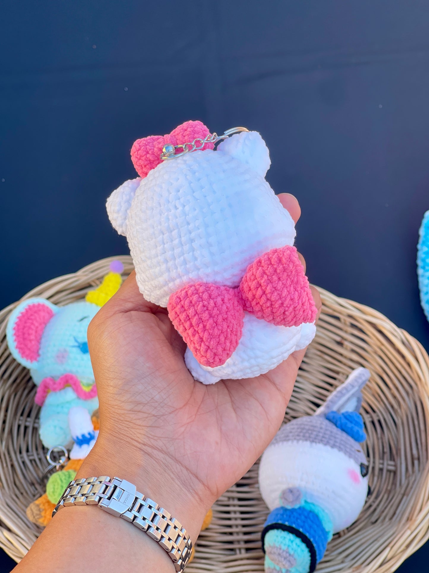Marie Cat Crochet Keychain