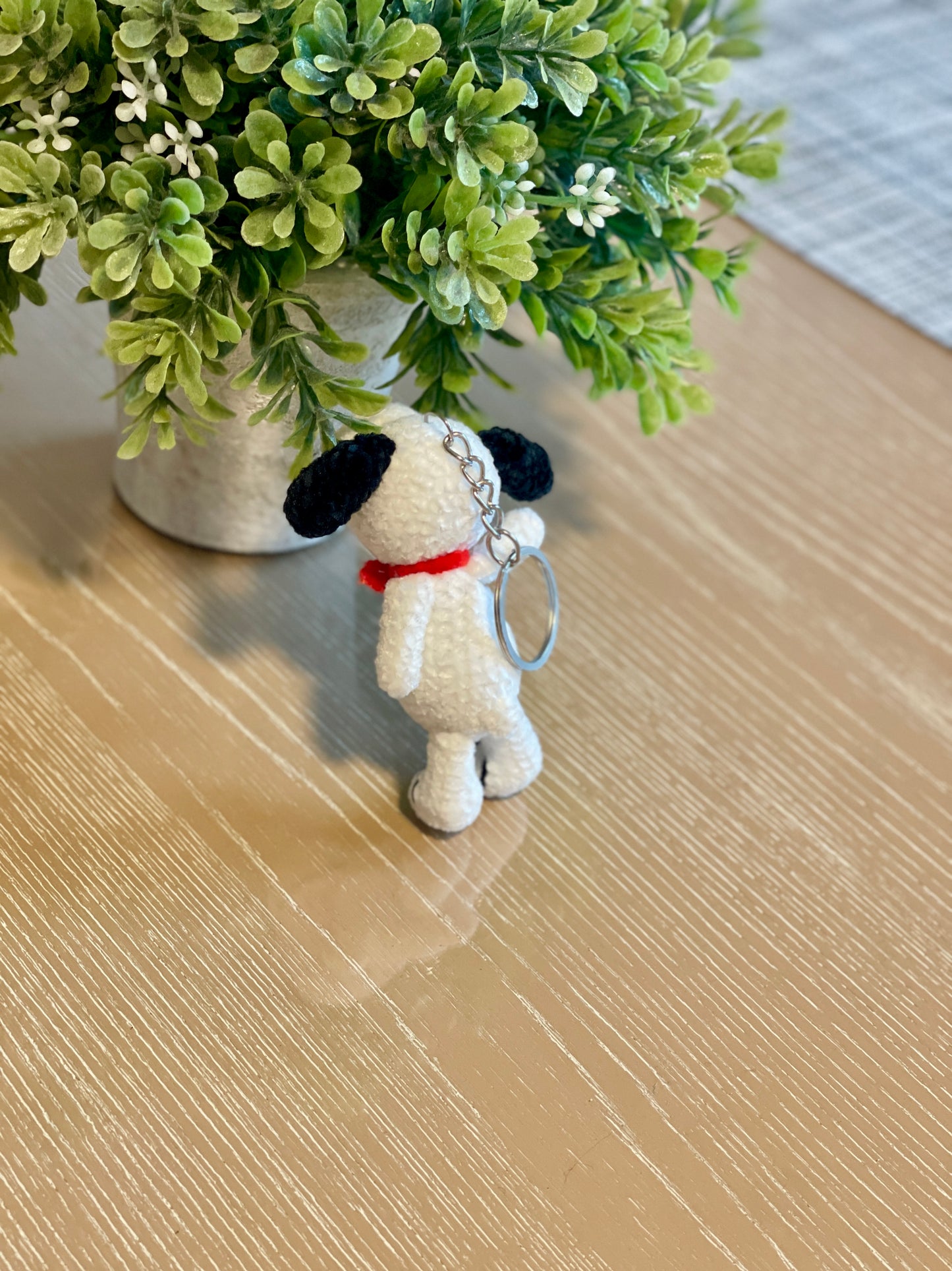 Small Snoopy Crochet Keychain