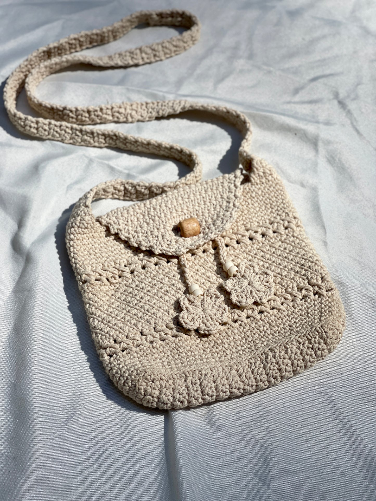 Earth Tone Crochet Crossbody Bag