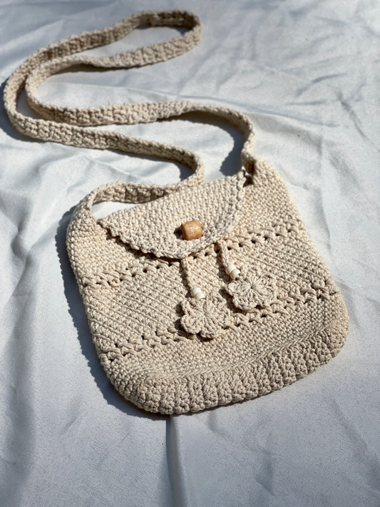 Earth Tone Crochet Crossbody Bag