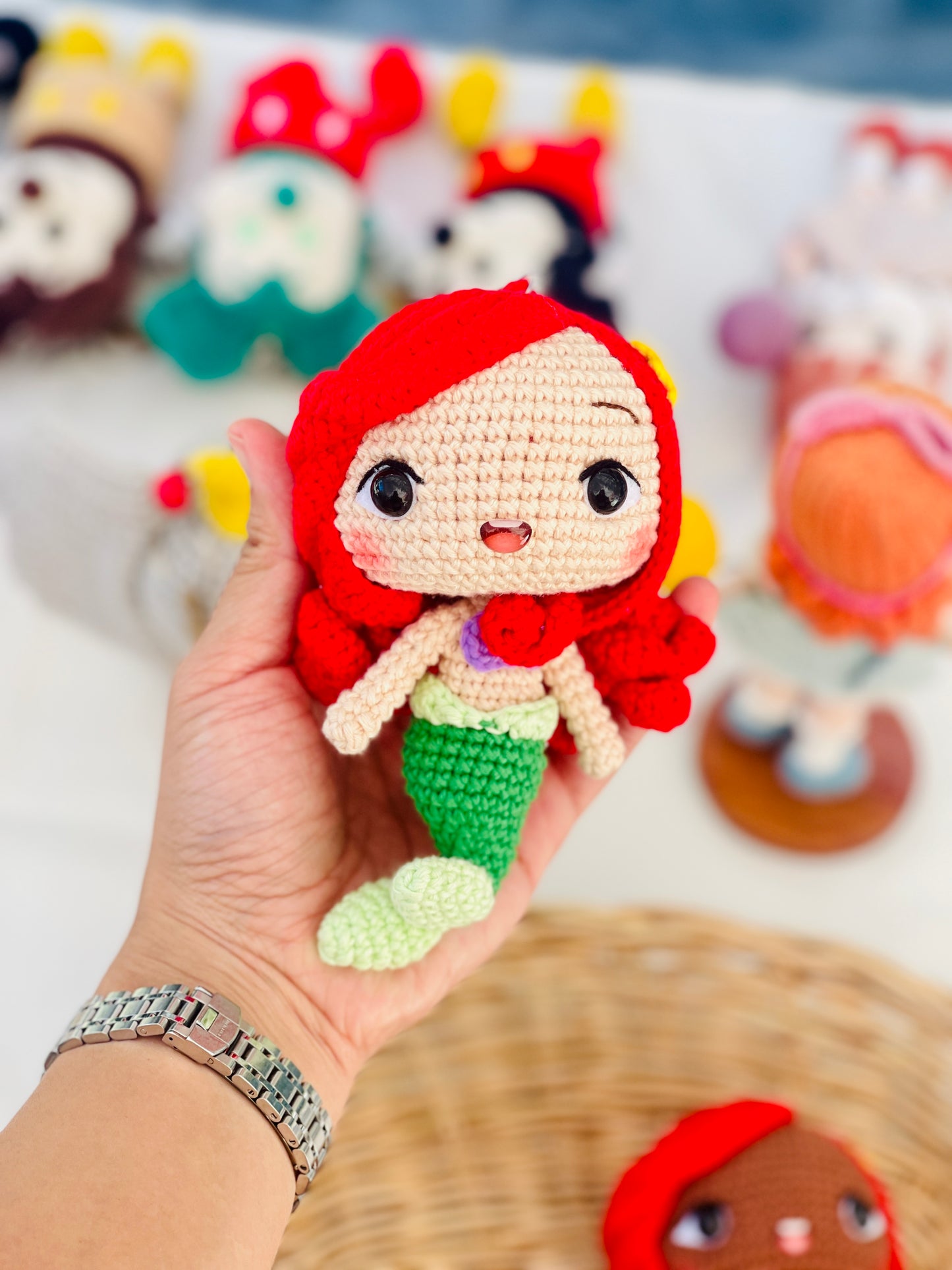 Big Mermaid Crochet Keychain