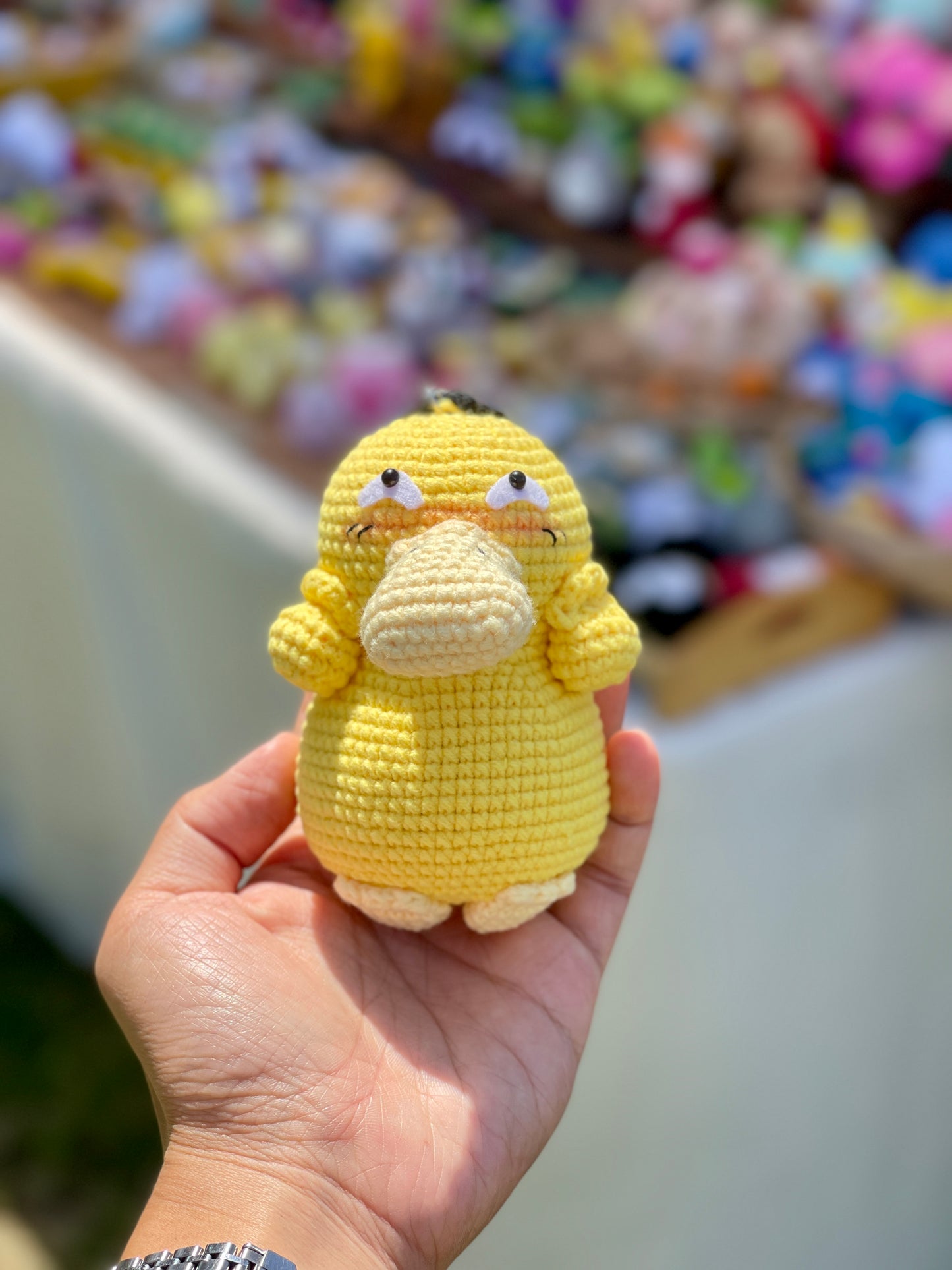 Shy-Duck Crochet Keychain