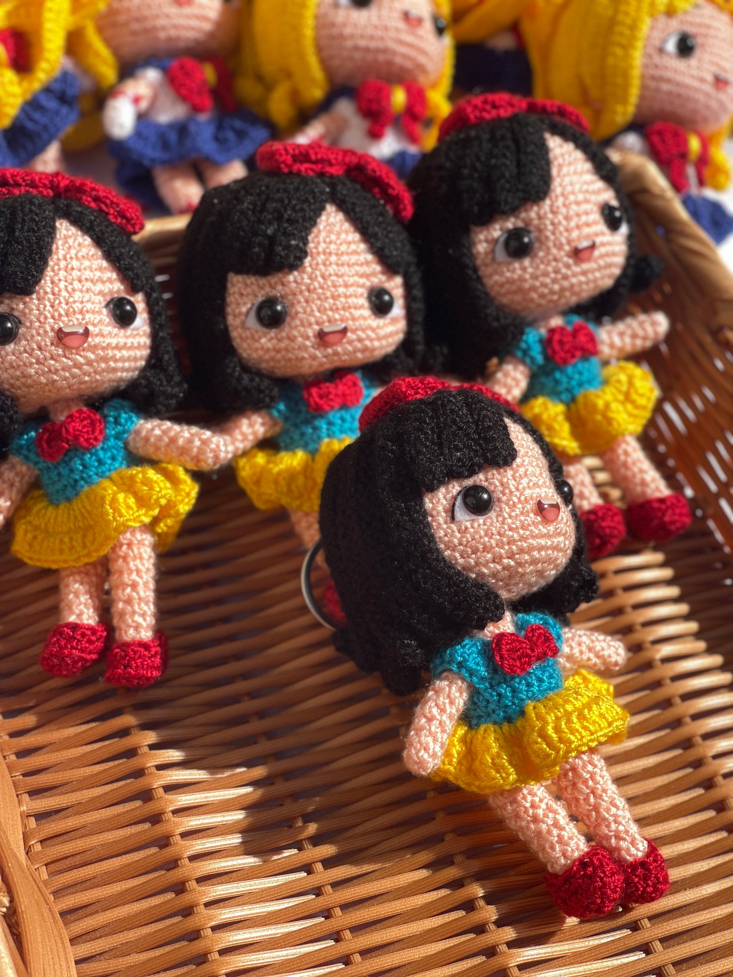 Princess Snow White Crochet Doll Keychain