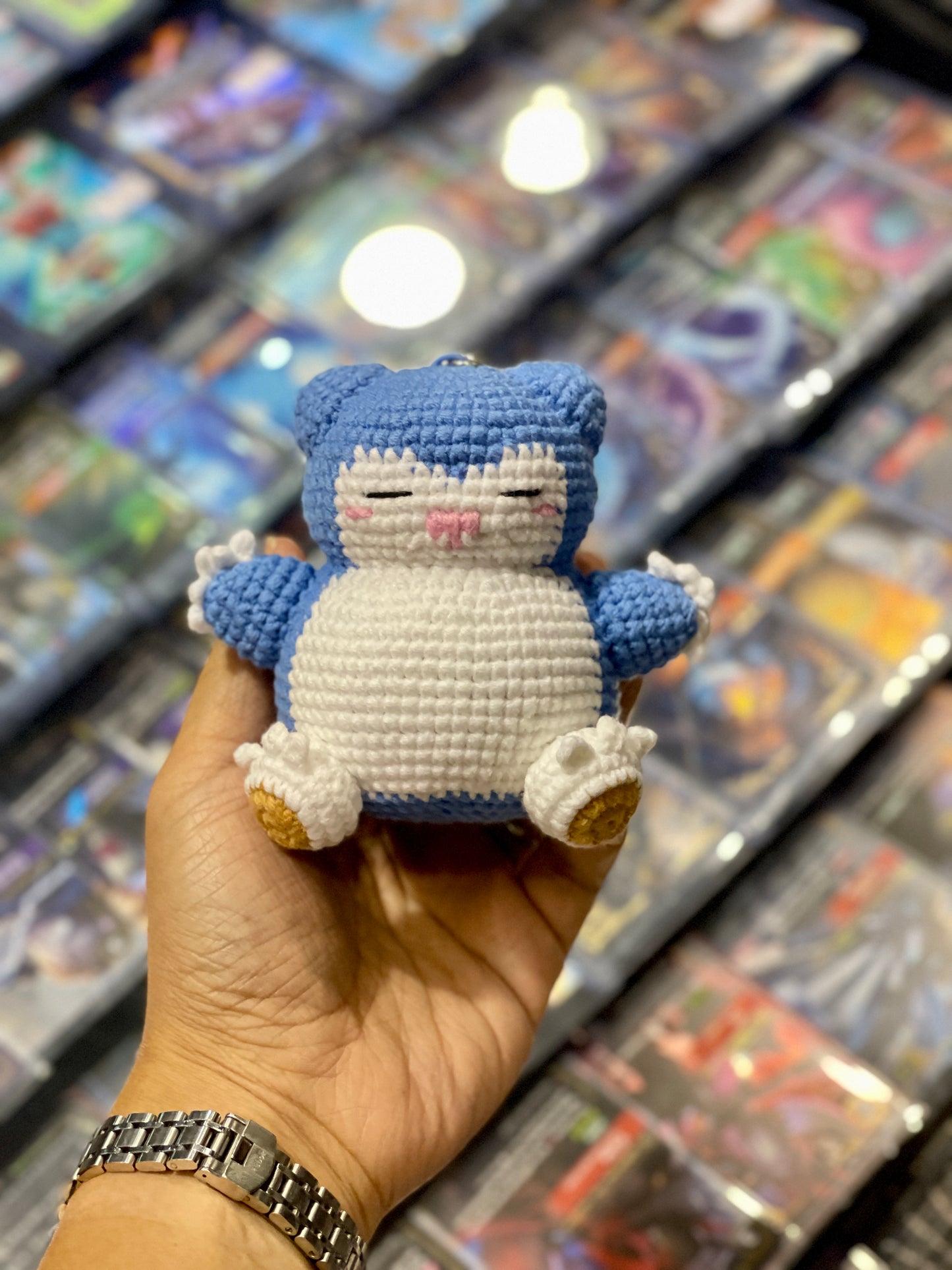Smiley Snorlax Pokemon Crochet Keychain