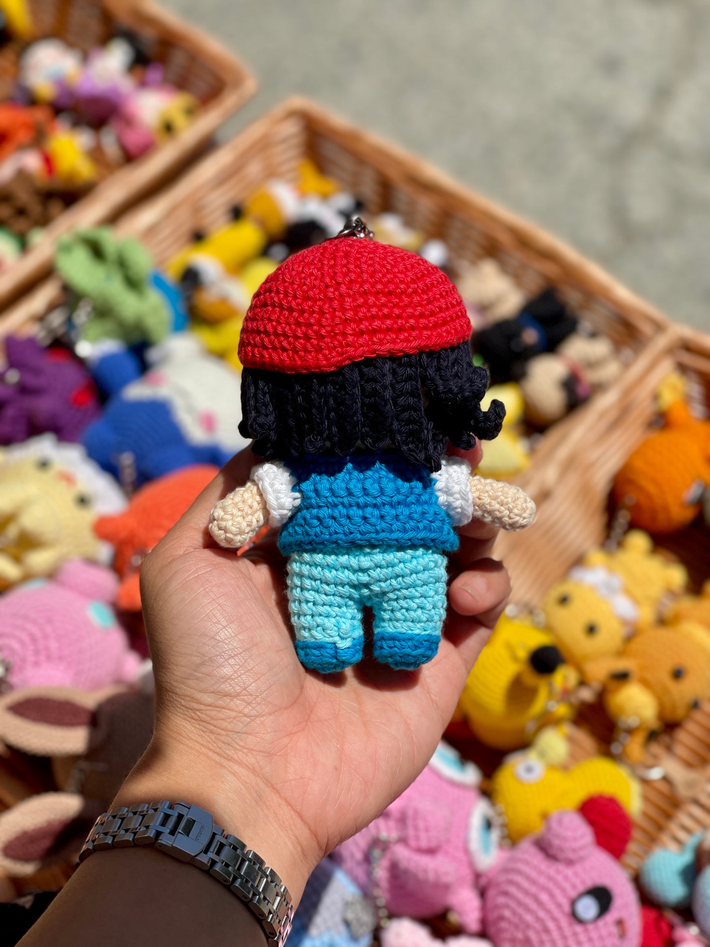 Ash Pokemon Crochet Keychain