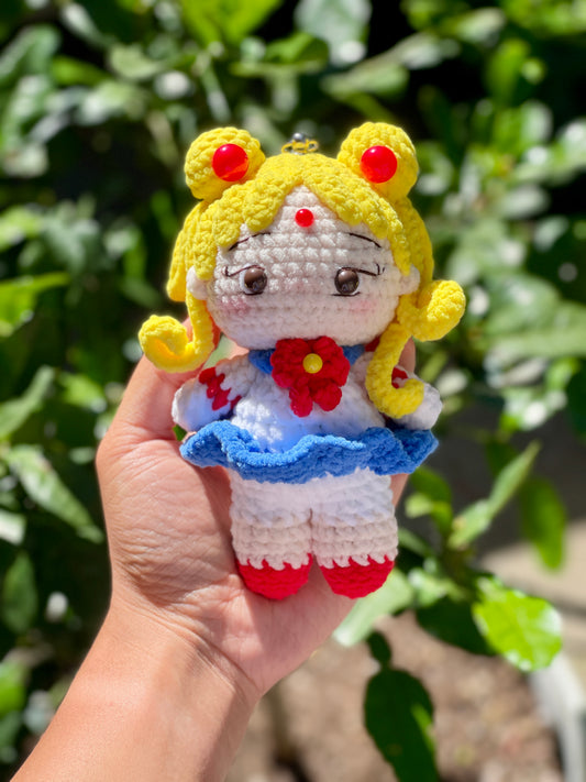 Sailor Moon Soft Udon Yarn Crochet Keychain