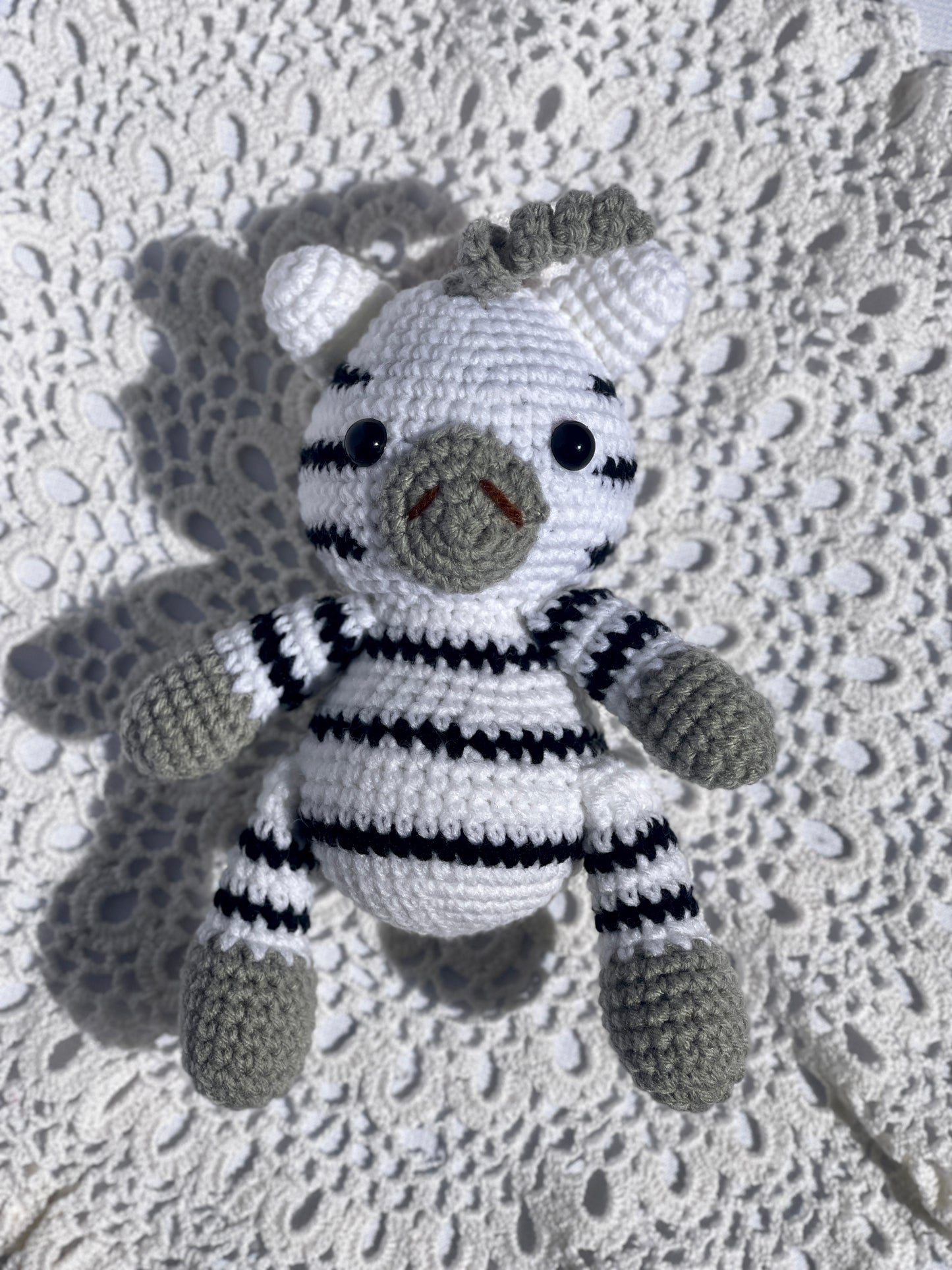 Zebra Crochet Doll Keychain