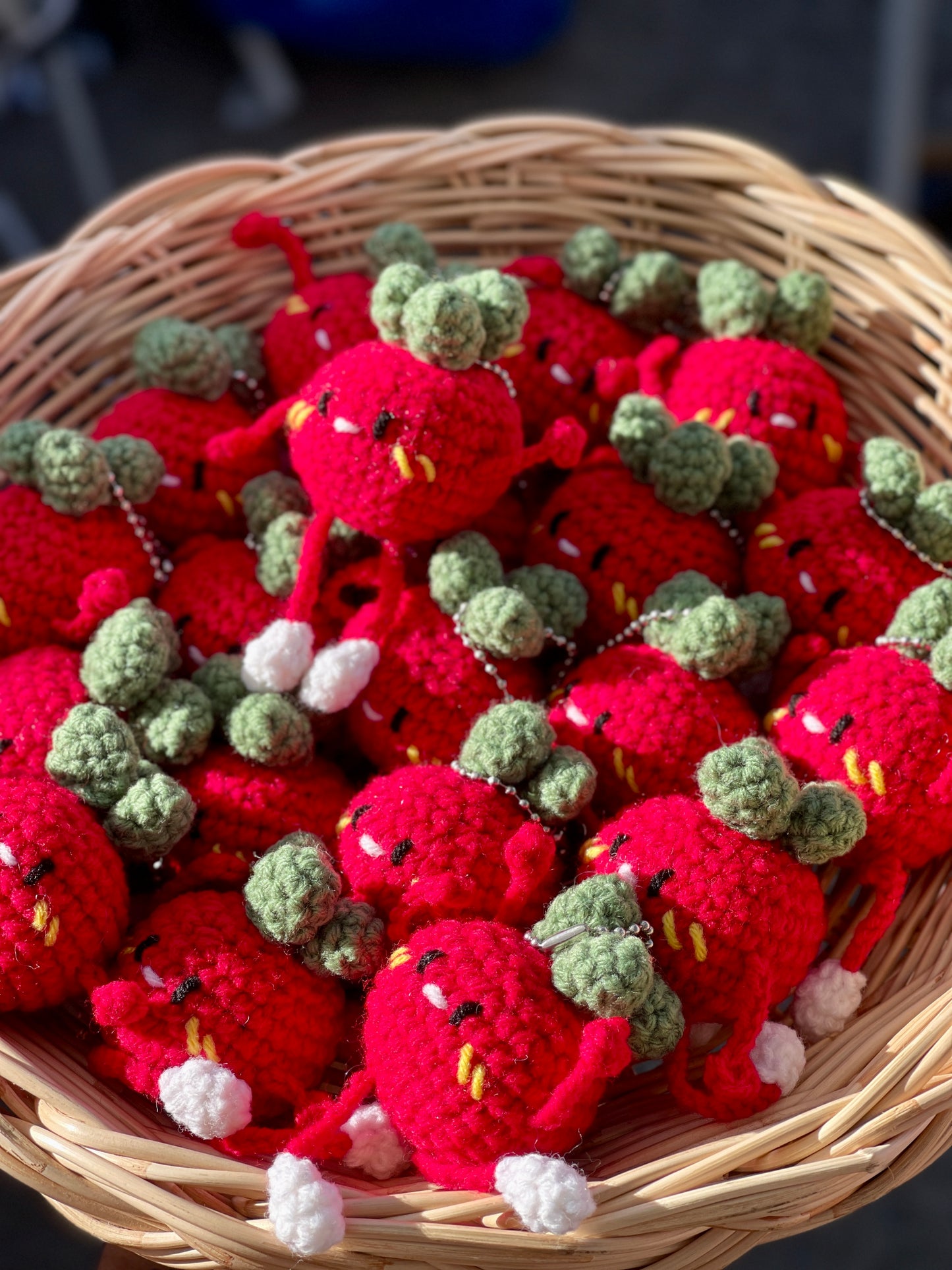 Friendly Tomato Crochet Keychain