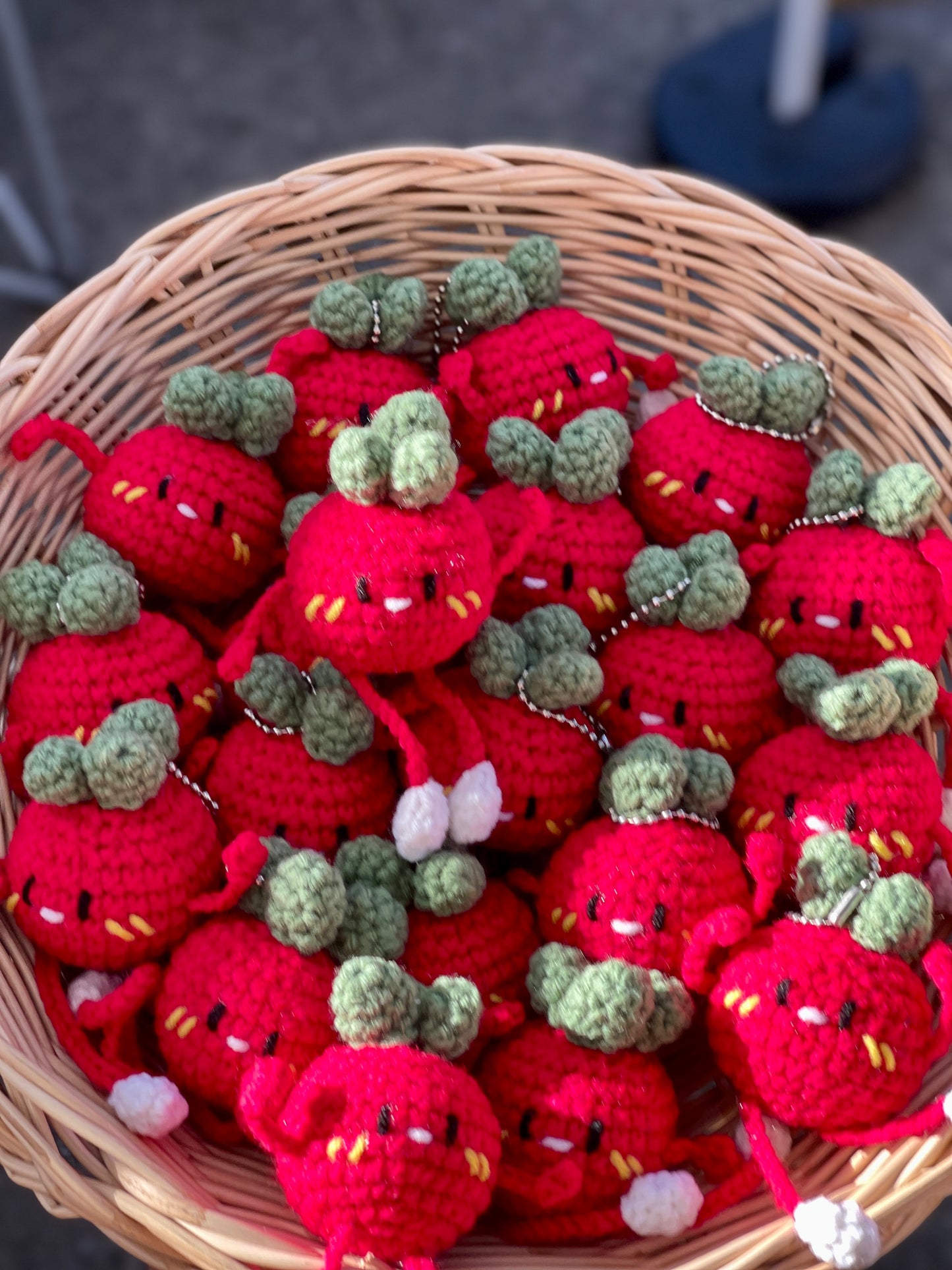 Friendly Tomato Crochet Keychain