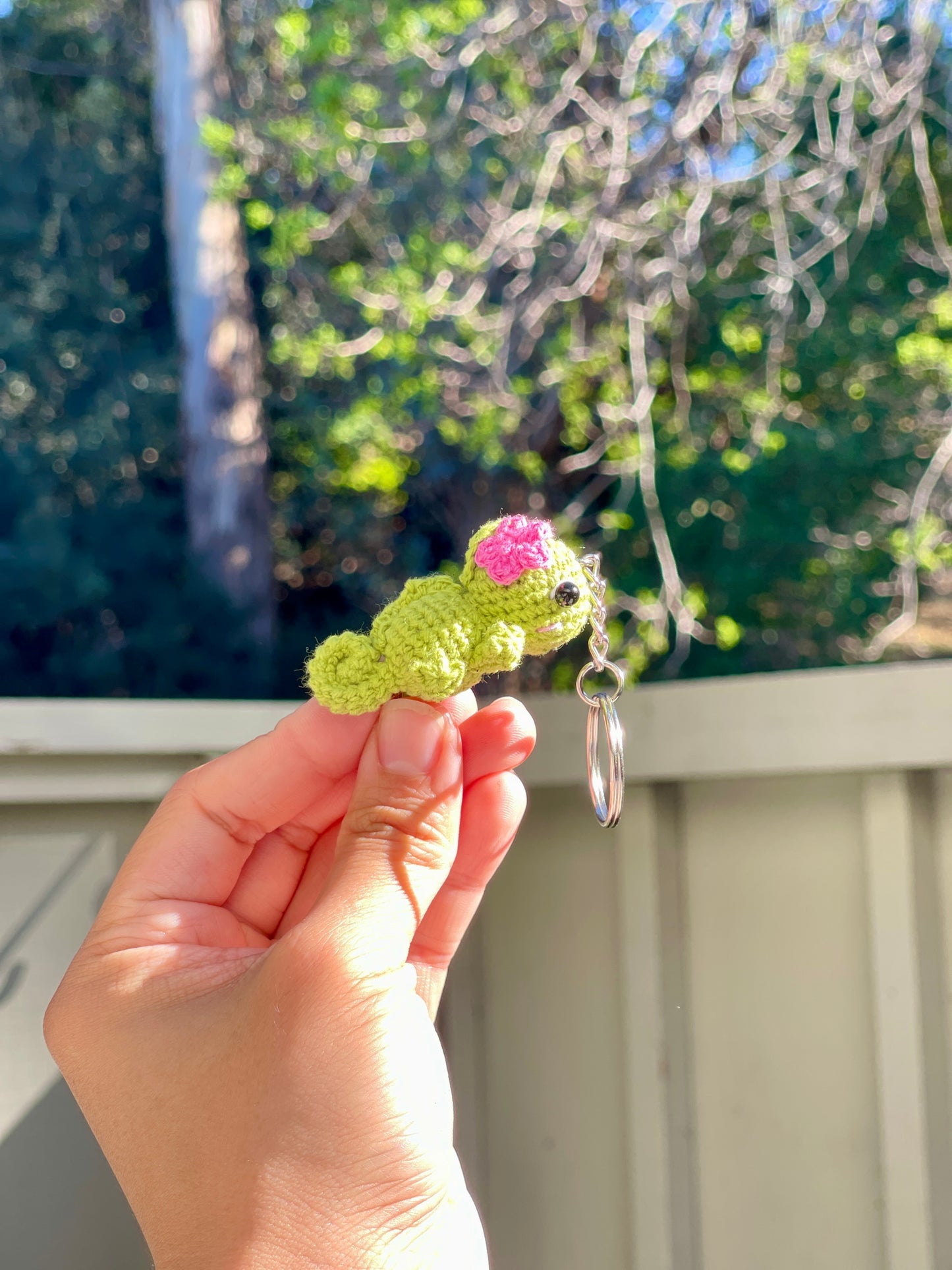 Chameleon “AKA Pascal” Crochet Keychain