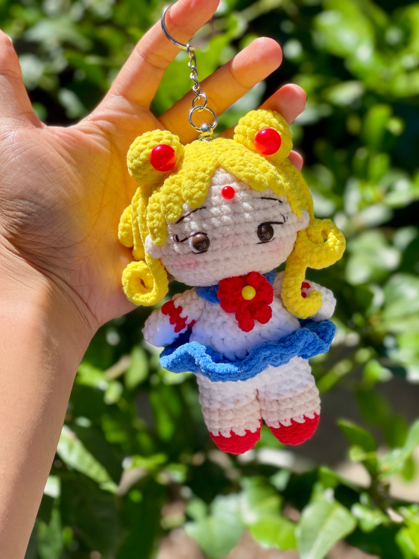 Sailor Moon Soft Udon Yarn Crochet Keychain