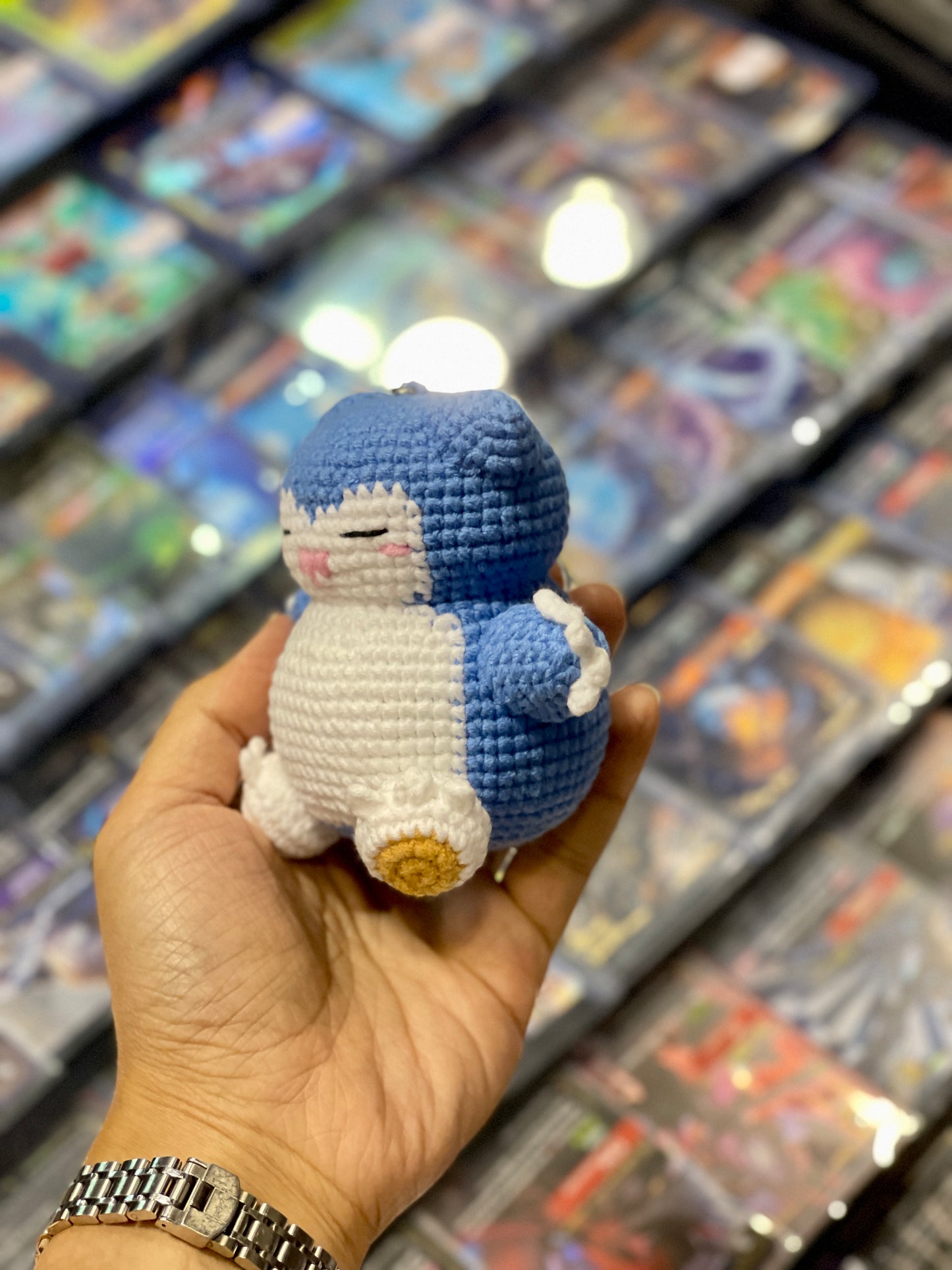 Smiley Snorlax Pokemon Crochet Keychain