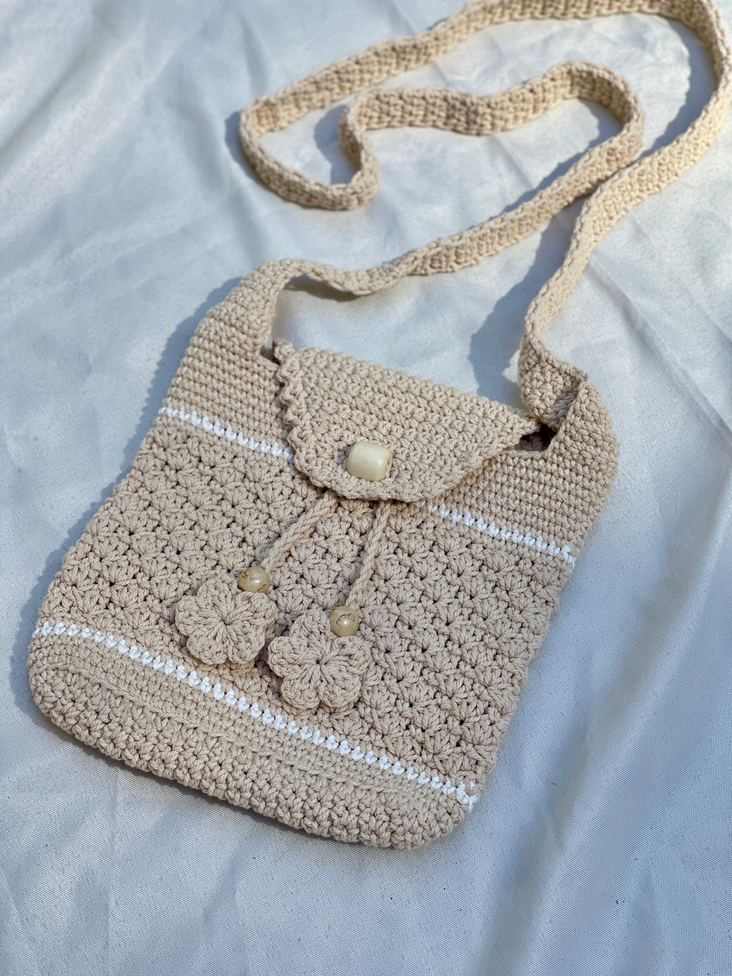 Earth Tone Crochet Crossbody Bag