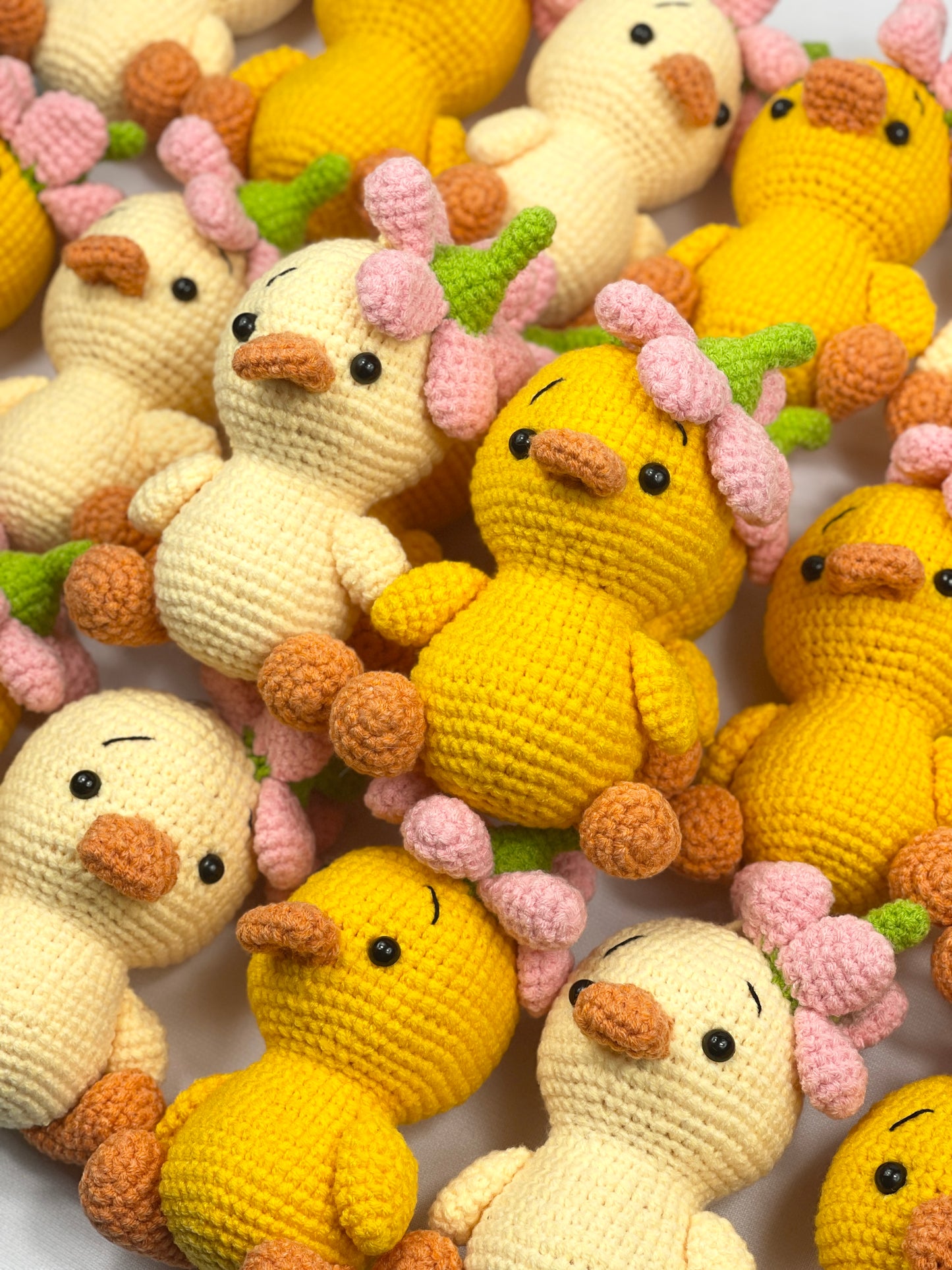 Ducky with Flower Crochet Doll Keychain