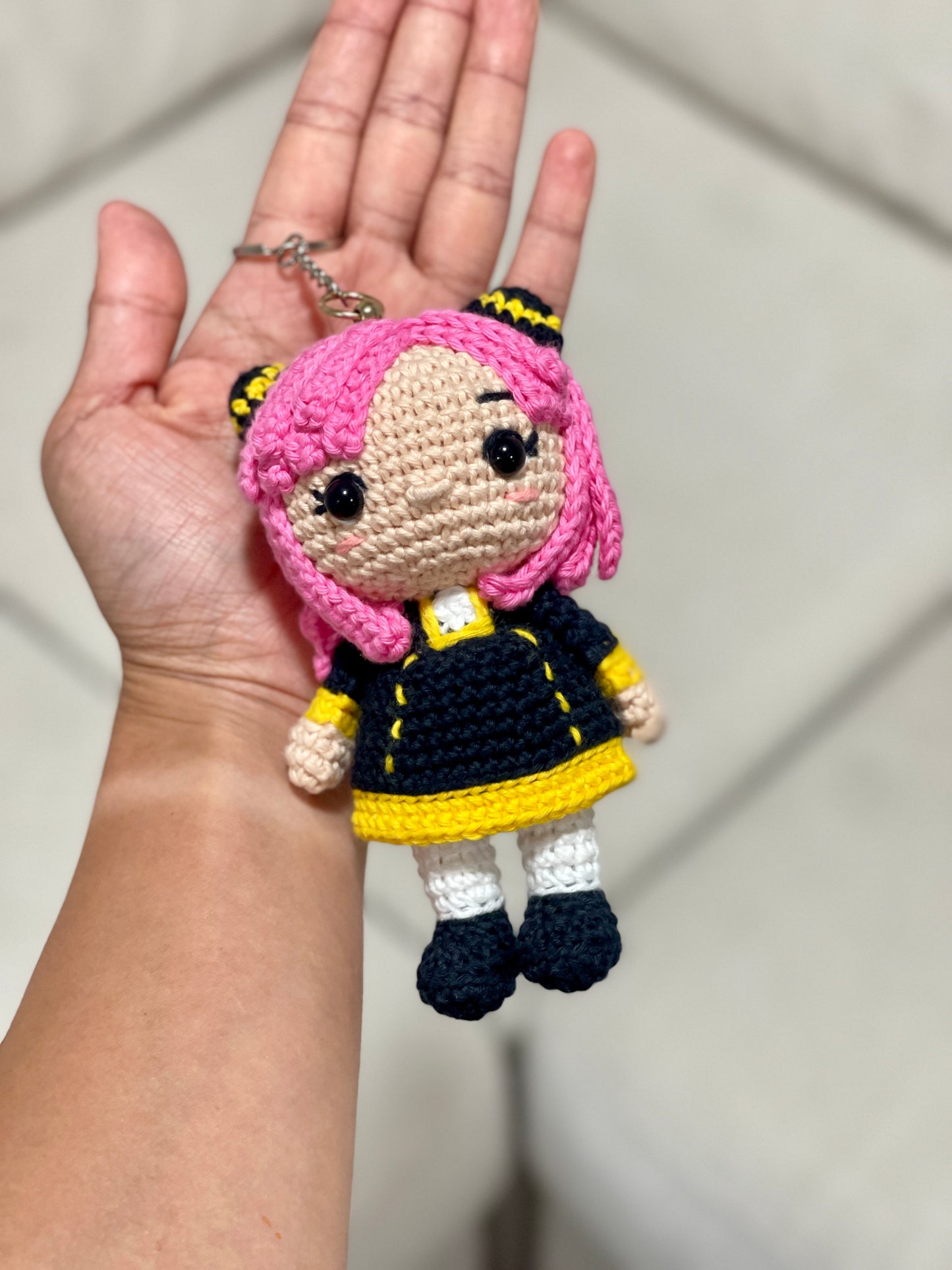 Anya Anime Girl Crochet Keychain