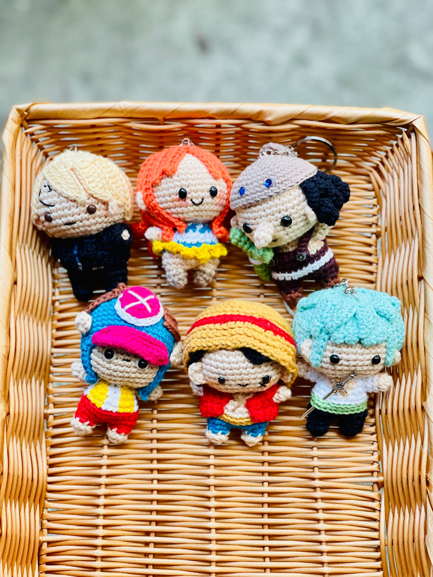 Small One Piece Collection Crochet Keychain