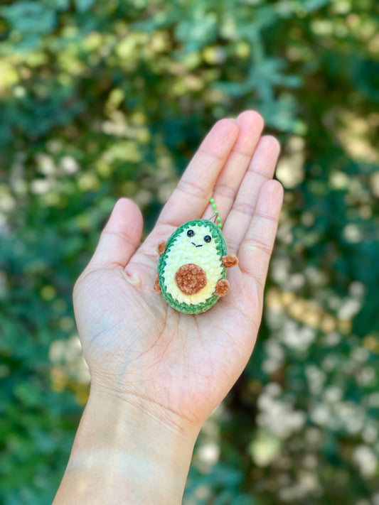 Baby Avocado Crochet Keychain