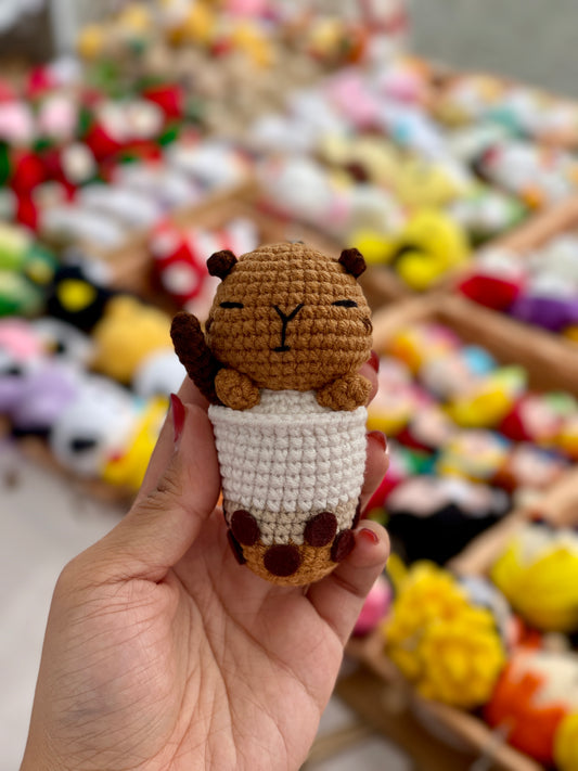 Capyboba Crochet Keychain