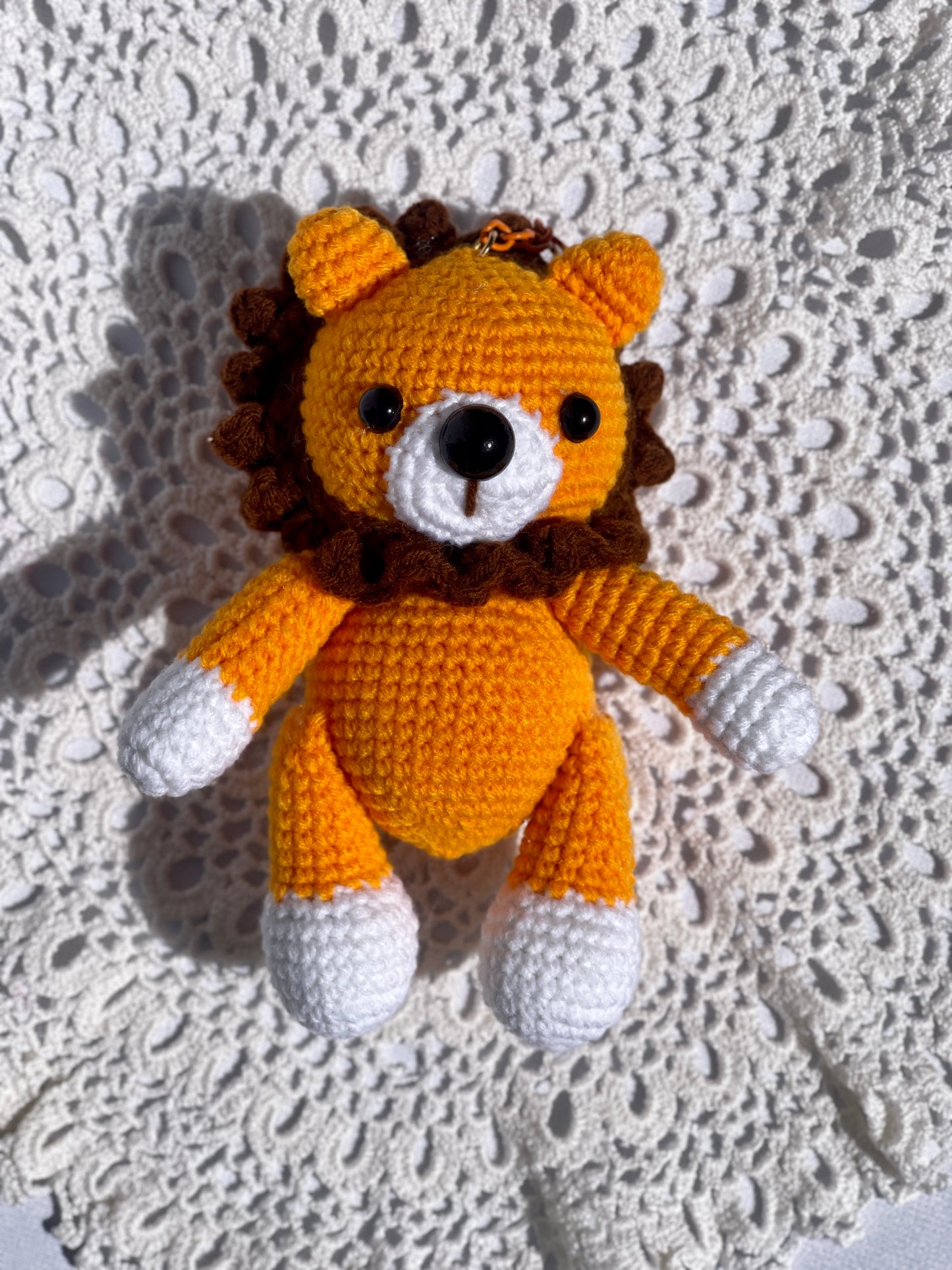 Lion Crochet Doll Keychain