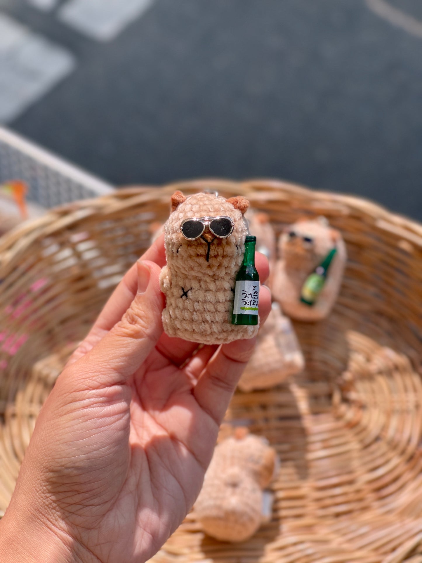 Cool Capybara Crochet Keychain
