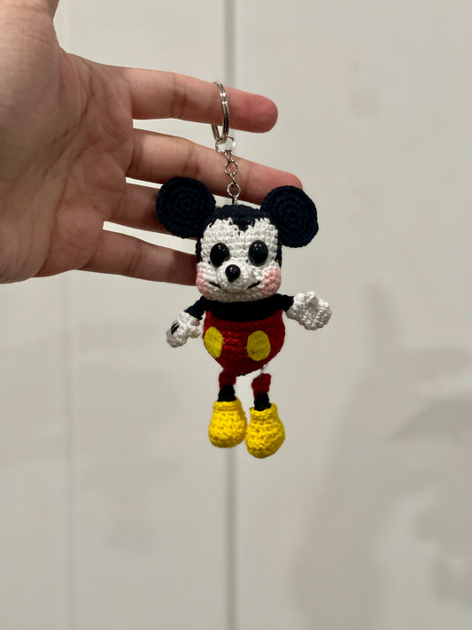 Small Mickey Mouse Crochet Keychain