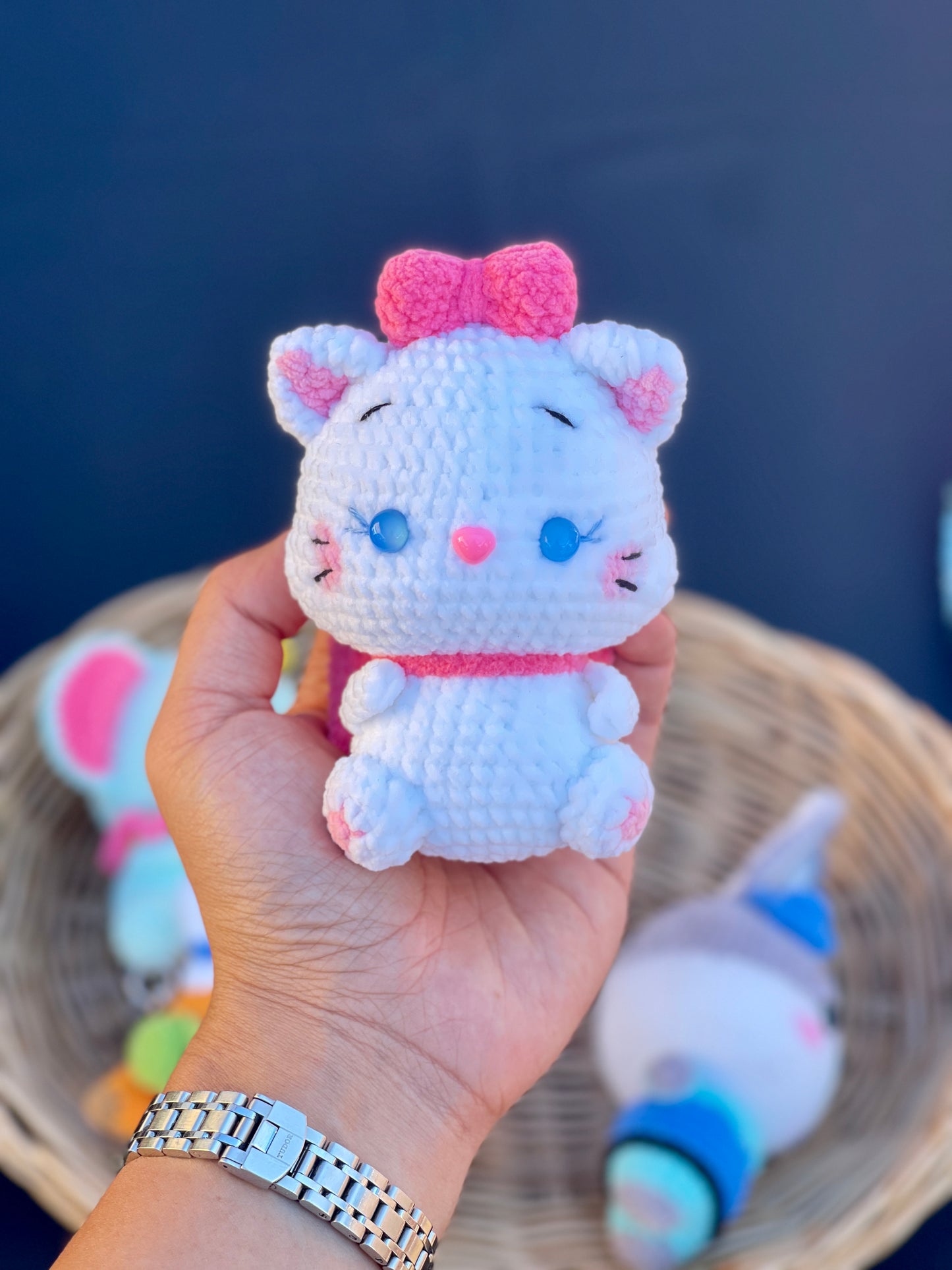 Marie Cat Crochet Keychain