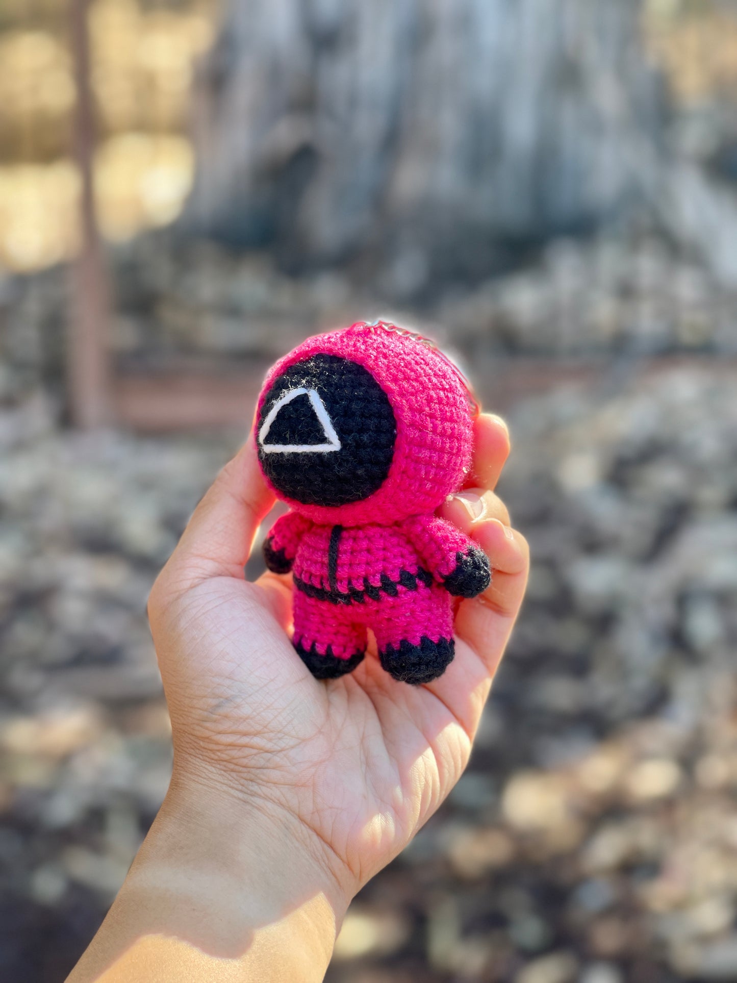 Squid Game Worker Crochet Keychain