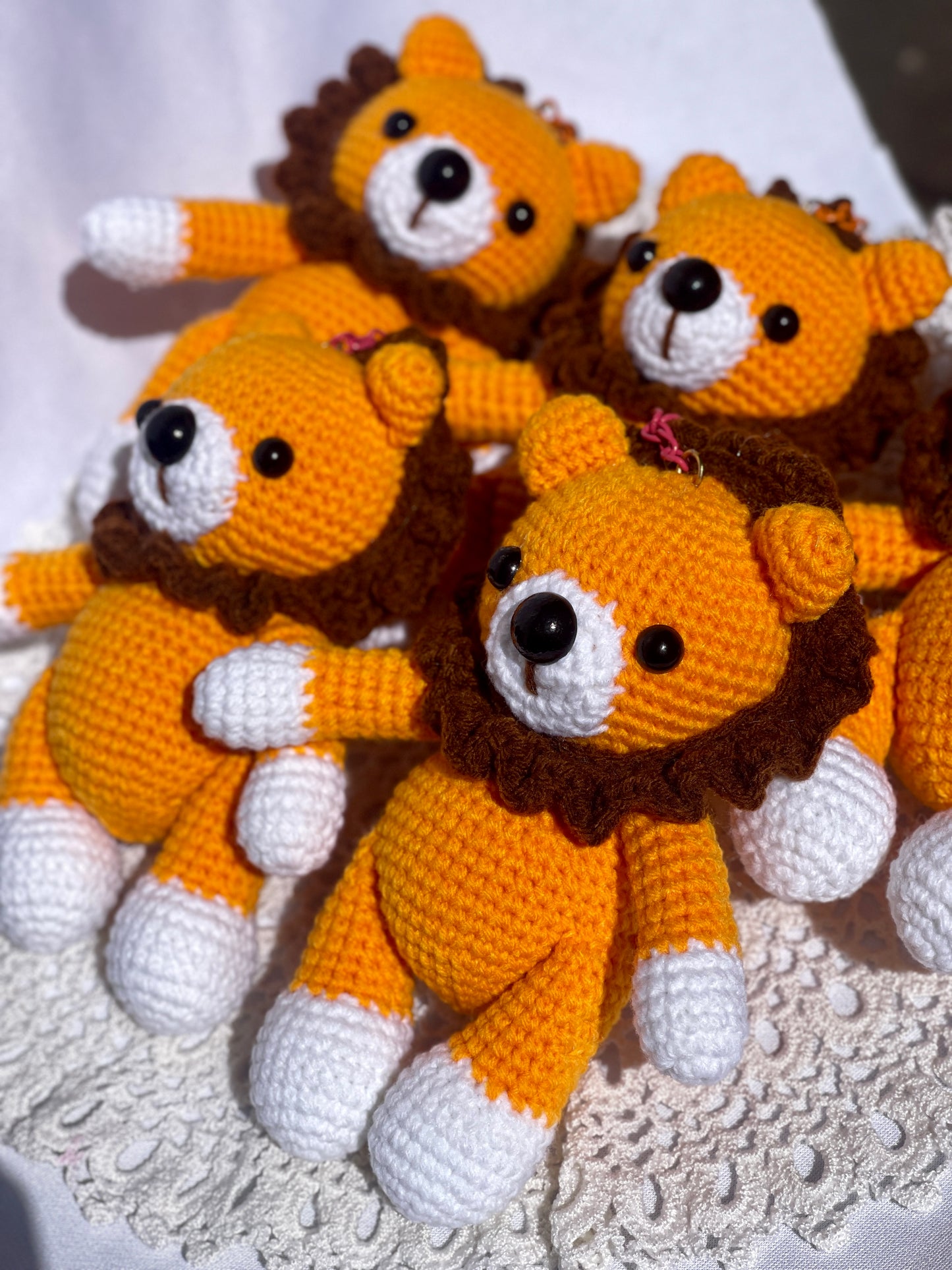 Lion Crochet Doll Keychain