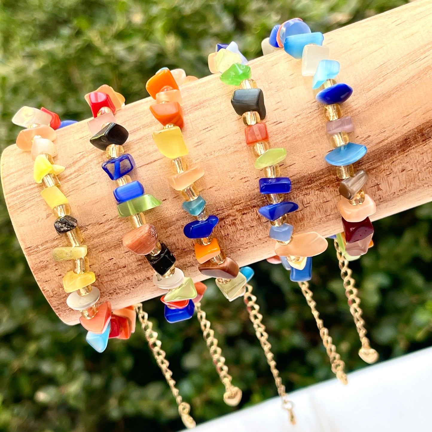 Colorful Chip Stone Bracelet