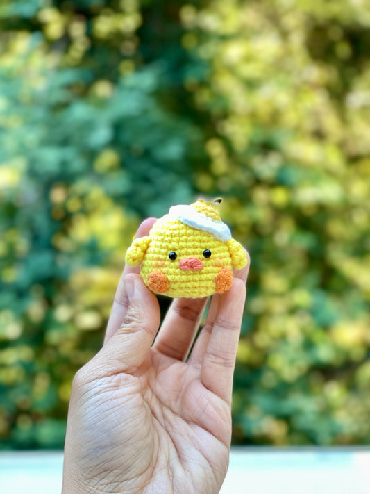 Tiny Chick Crochet Doll Keychain