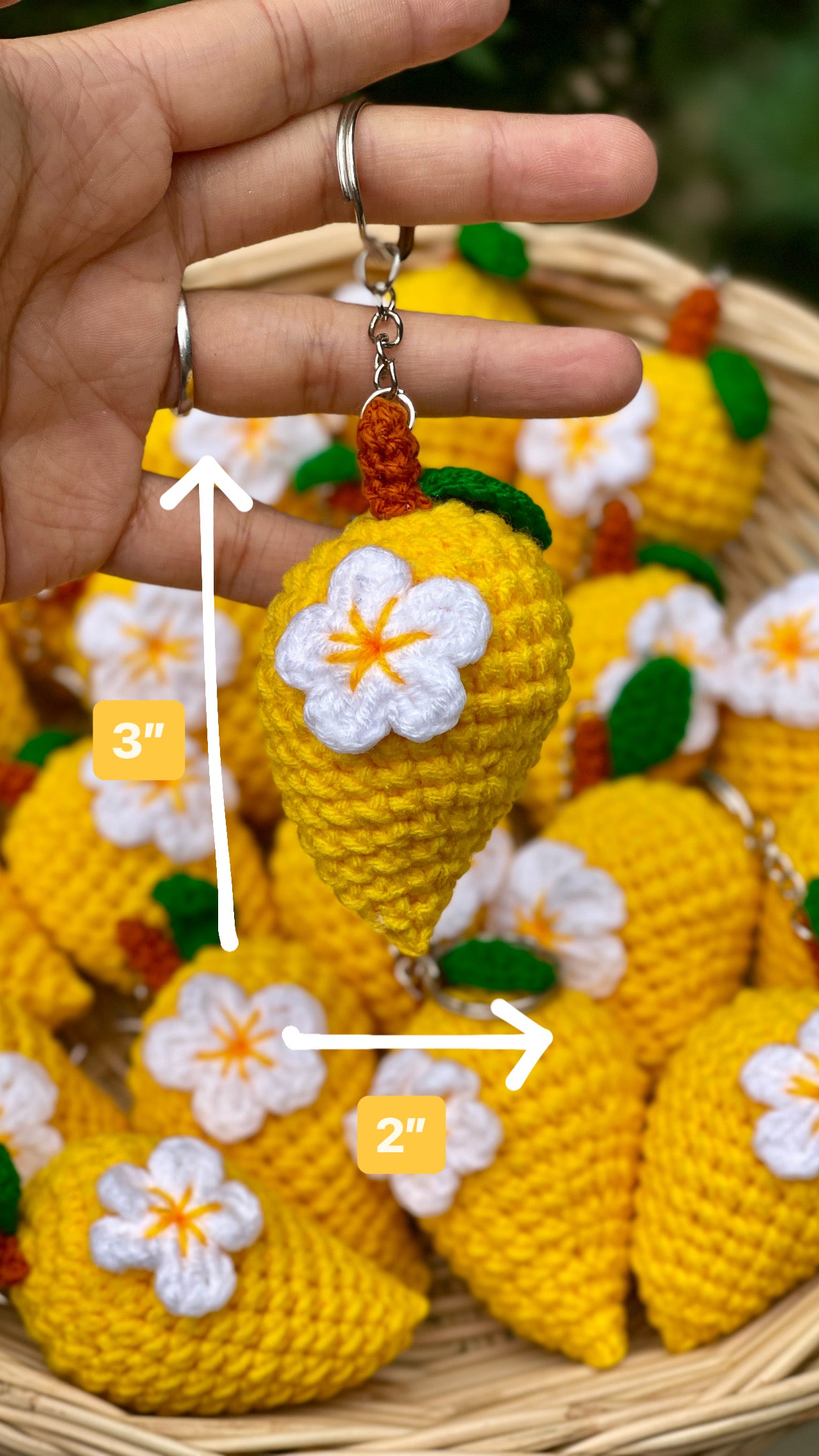 Mango Crochet Keychain