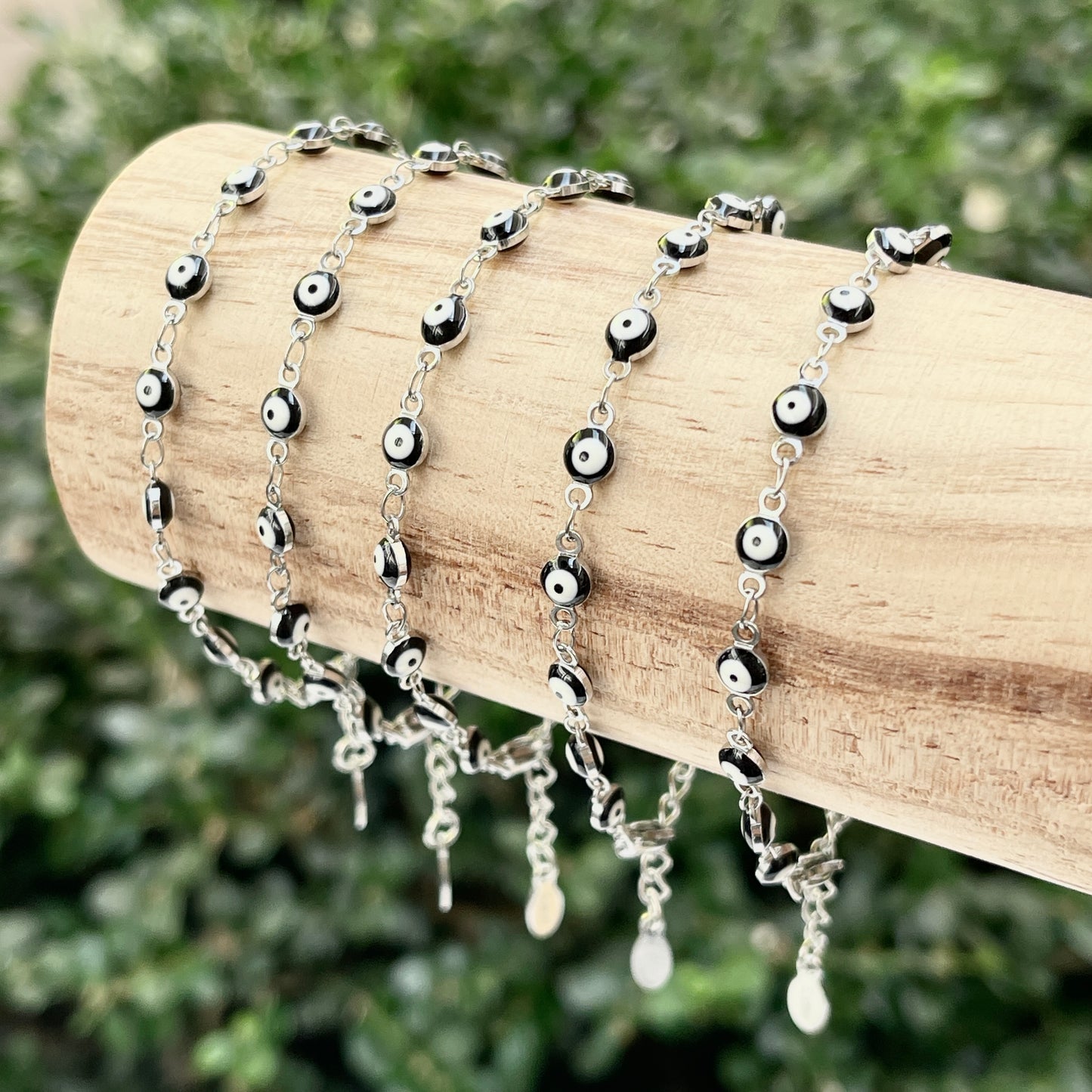 Evil Eye 4 mm Silver Chain Bracelet