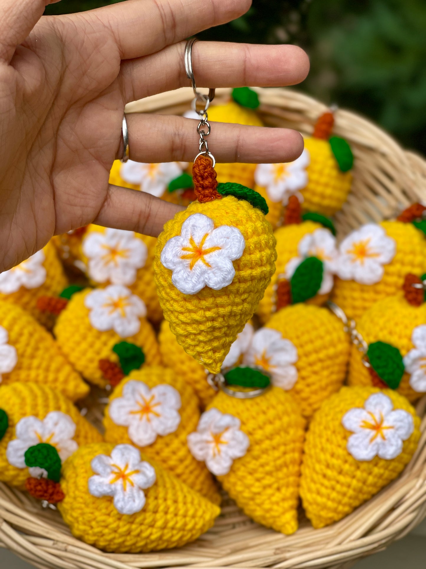 Mango Crochet Keychain