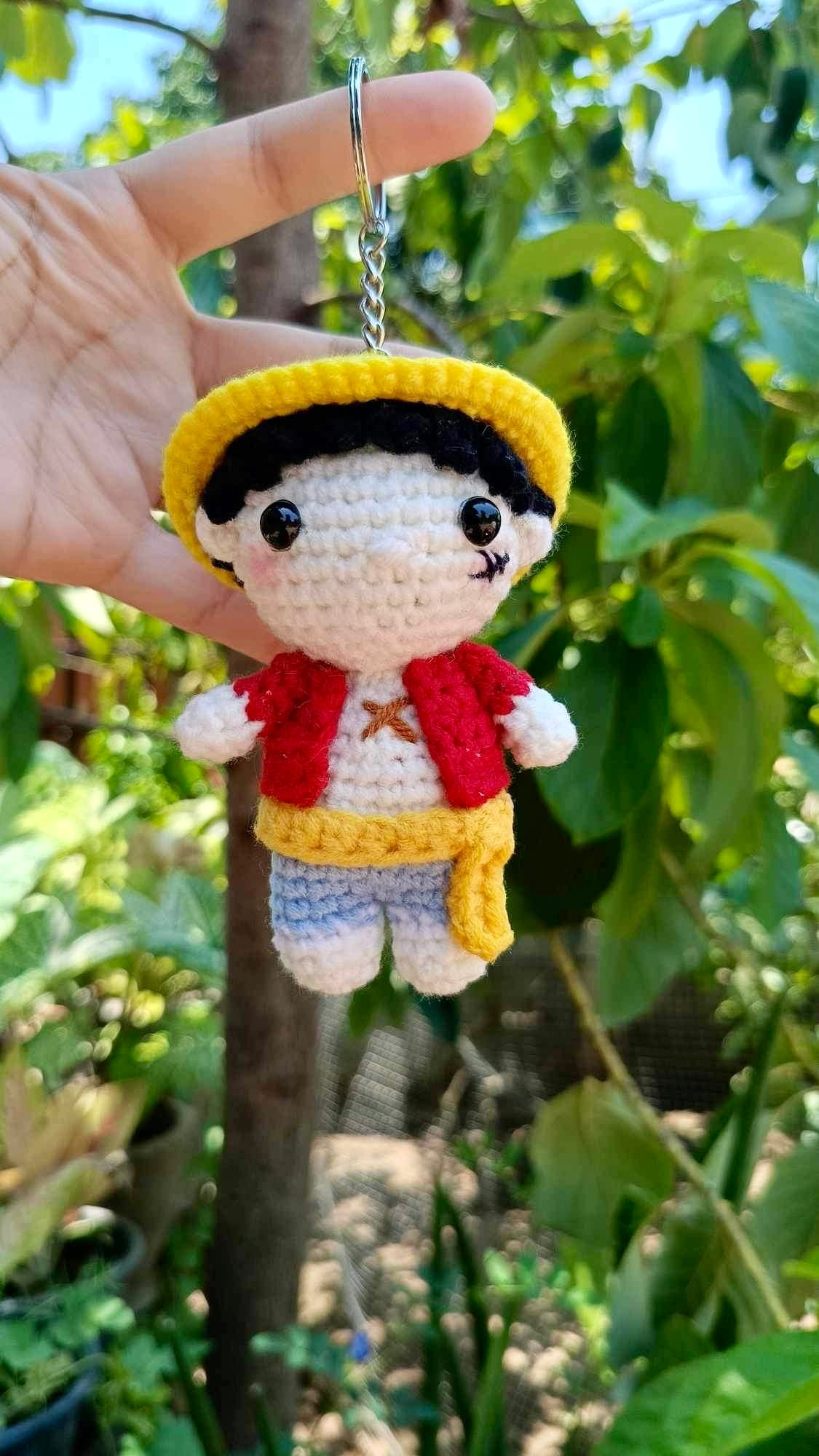 Luffy One Piece Crochet Doll Keychain