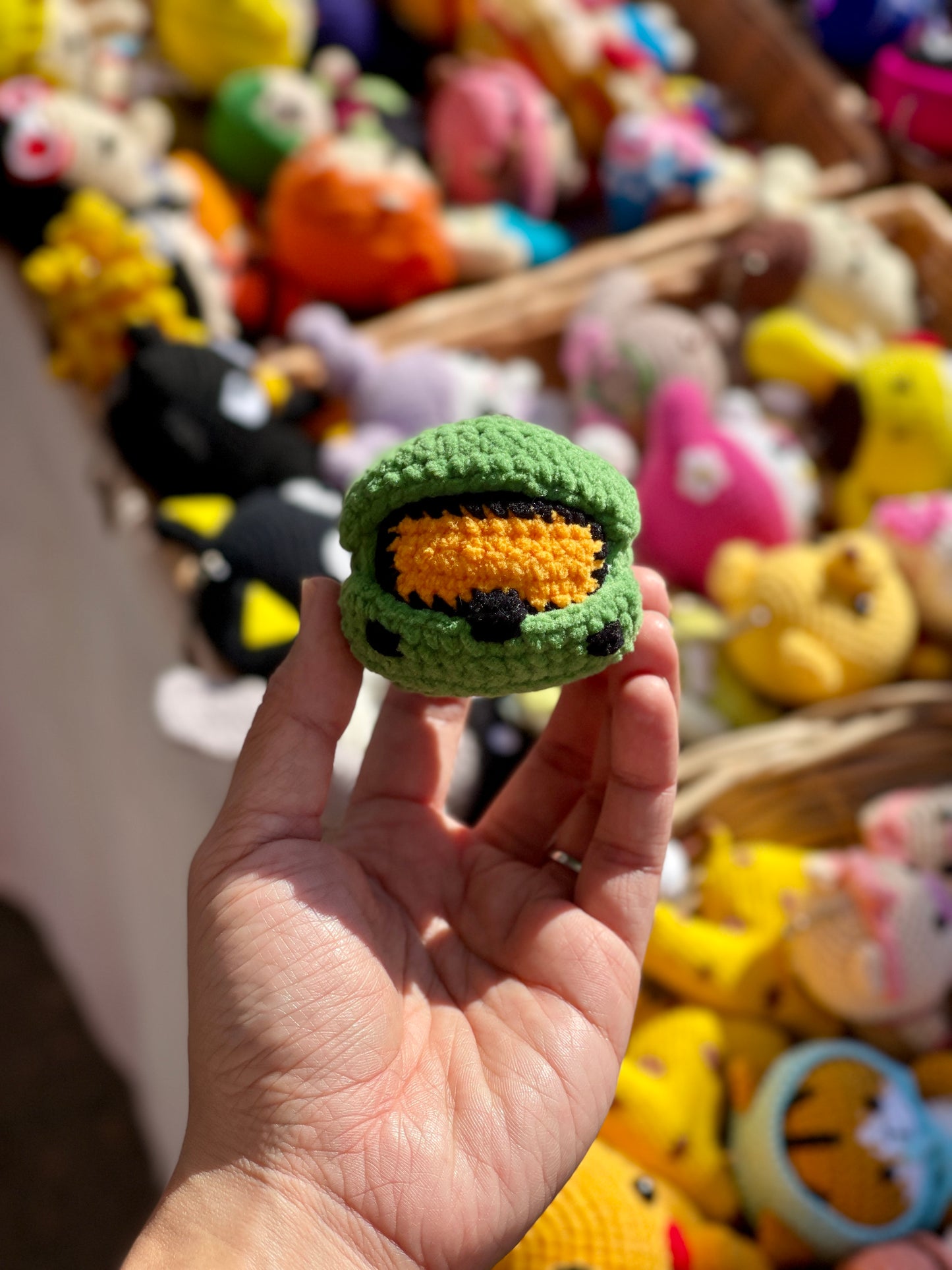 Master Chief Head Crochet Keychain