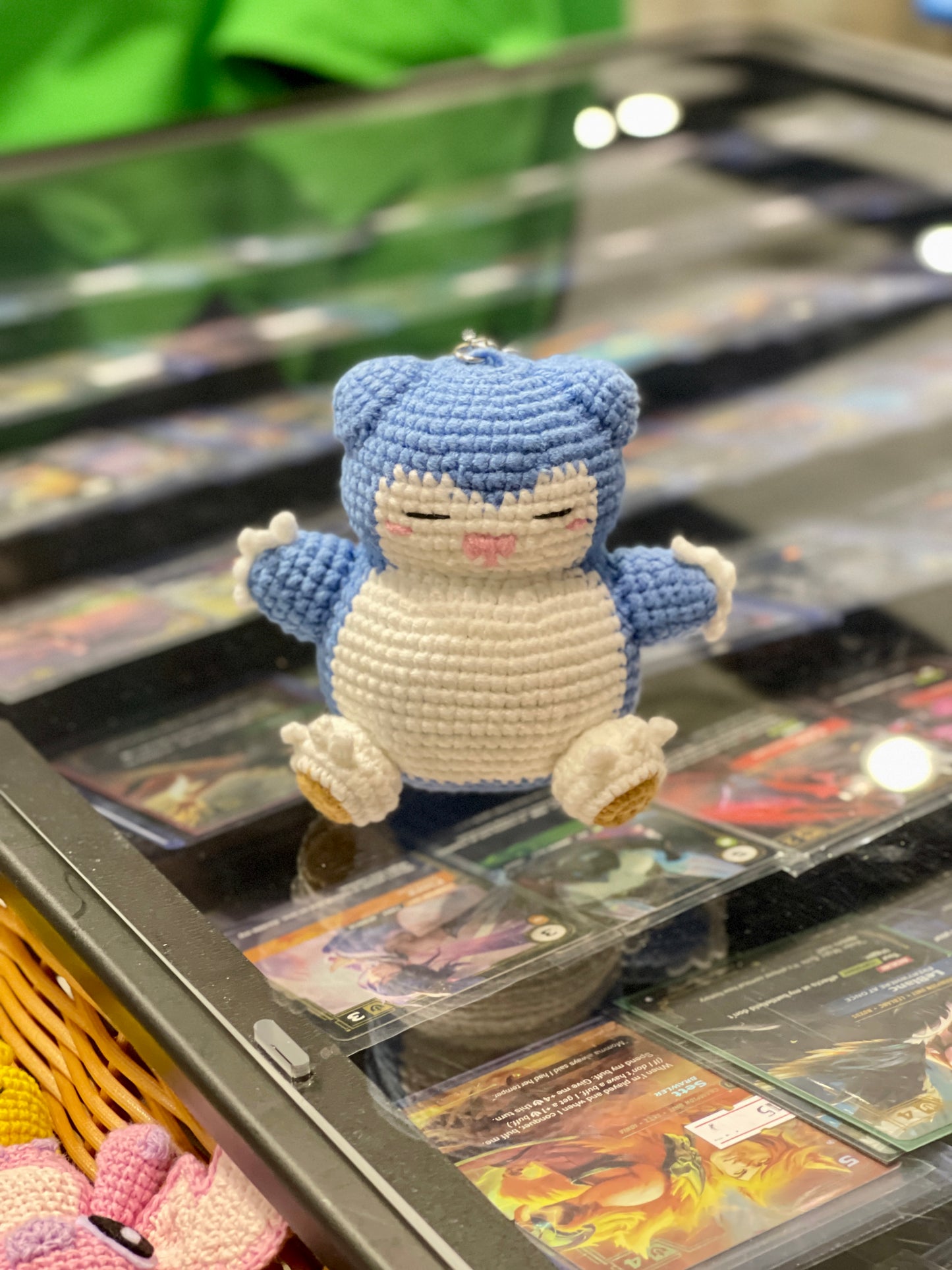 Smiley Snorlax Pokemon Crochet Keychain
