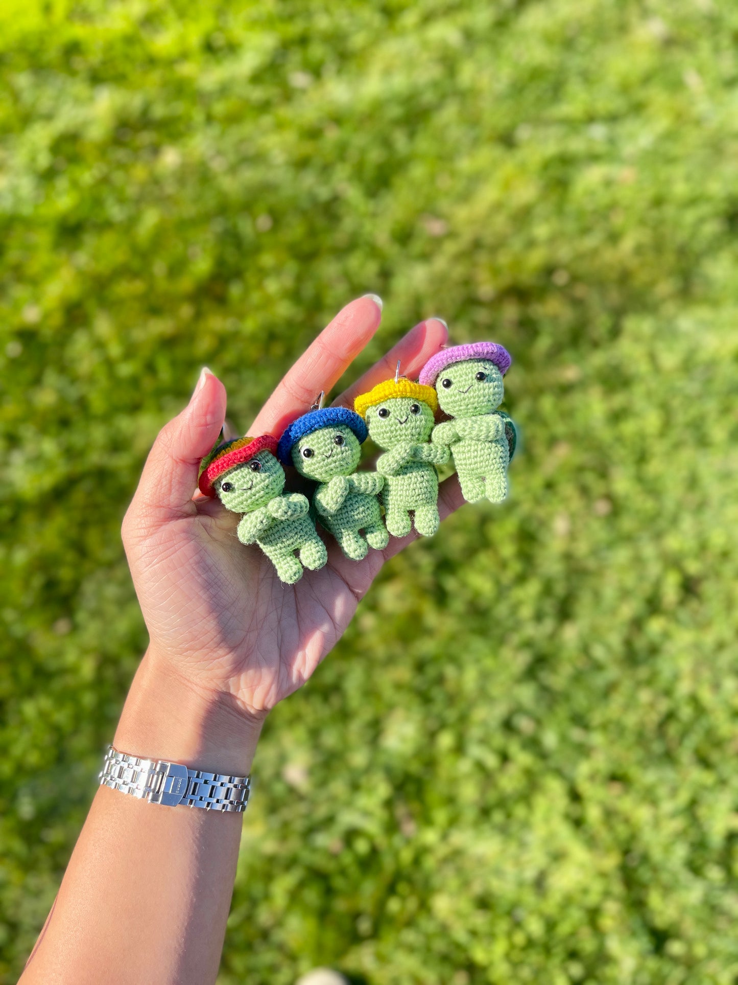 Adventure Turtle Crochet Keychain