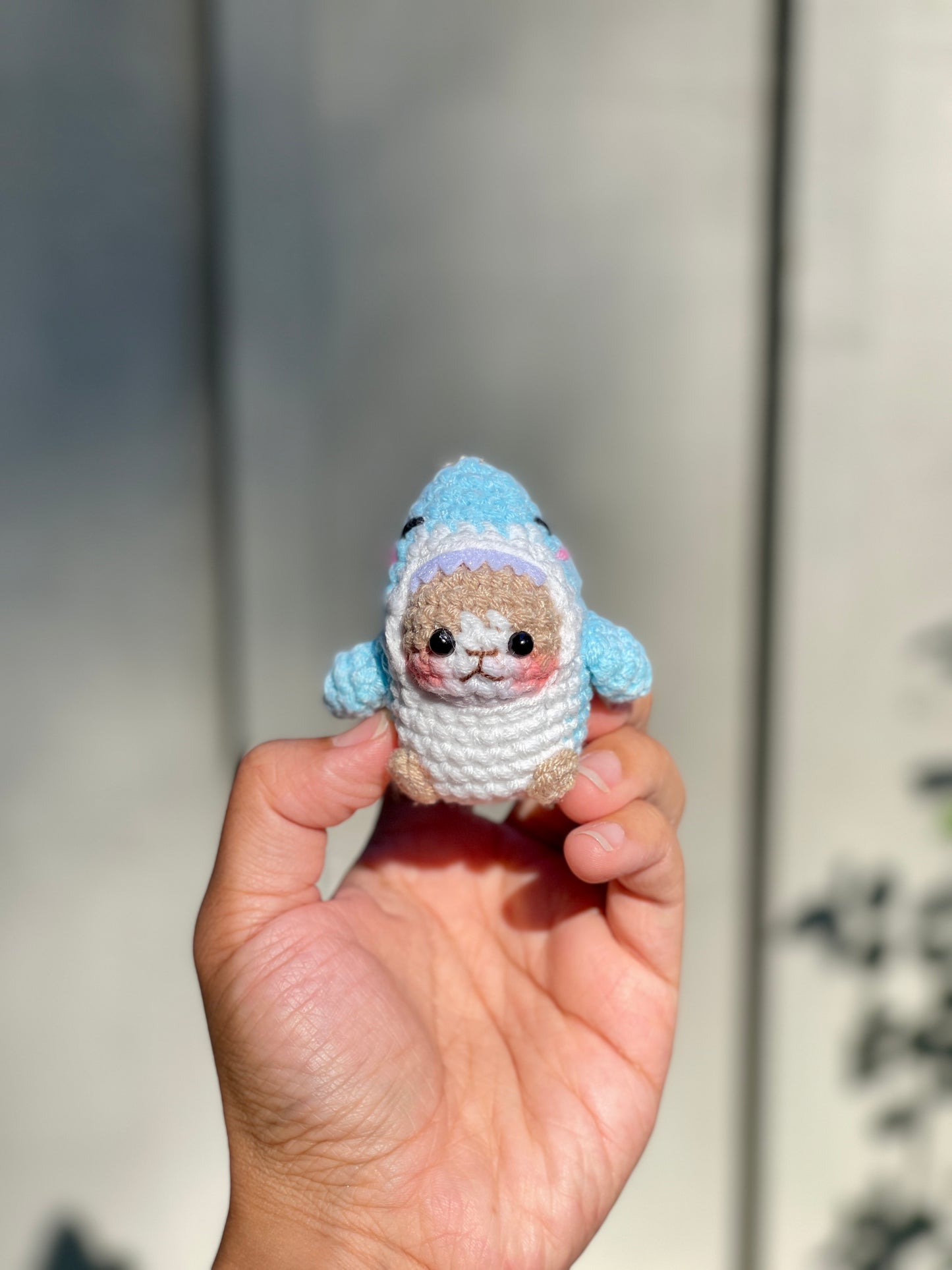 Cat Shark Crochet Keychain