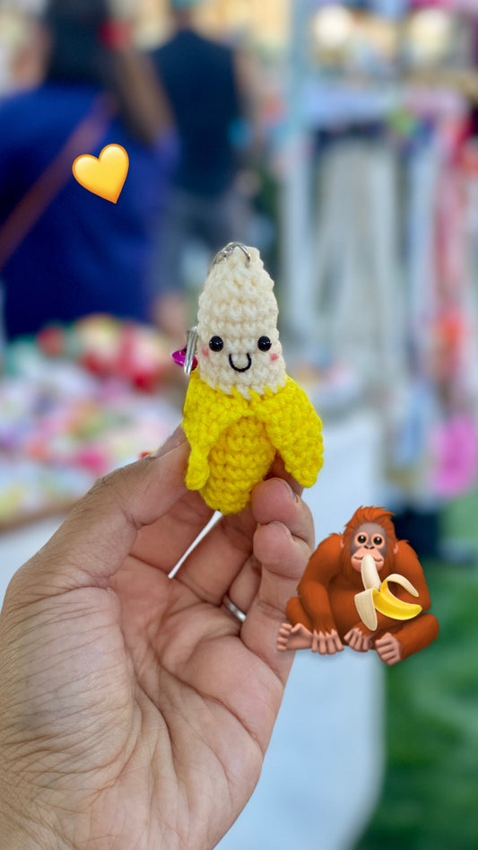 Banana Crochet Keychain