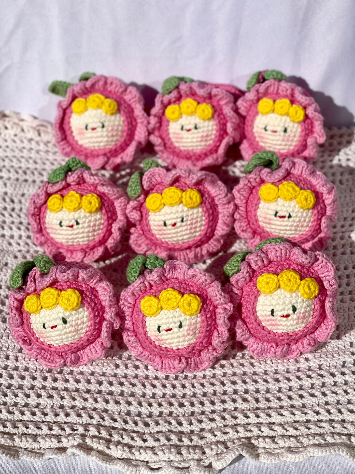 Cute face Character Crochet Keychain