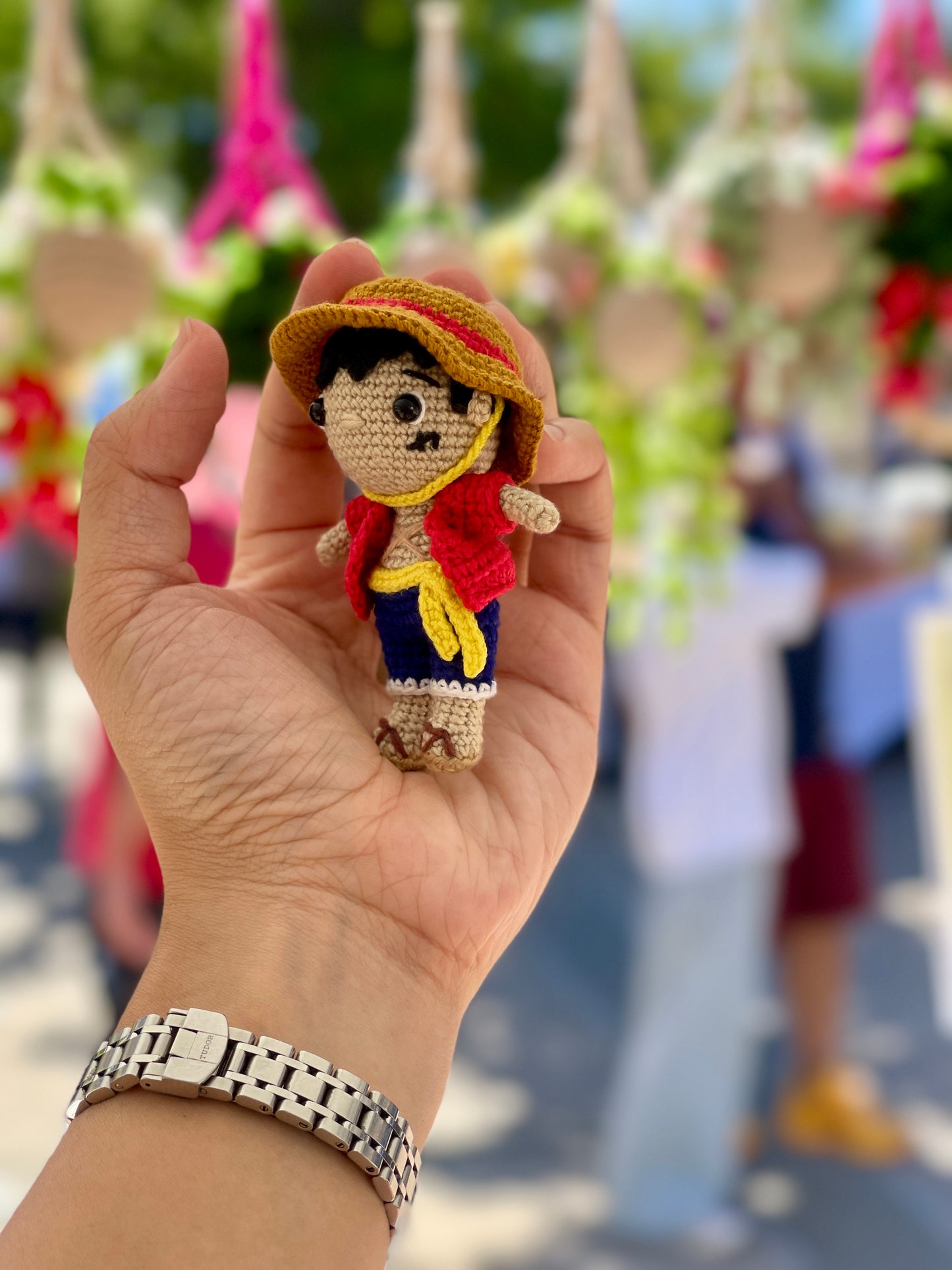 Mini Luffy One Piece Crochet Keychain